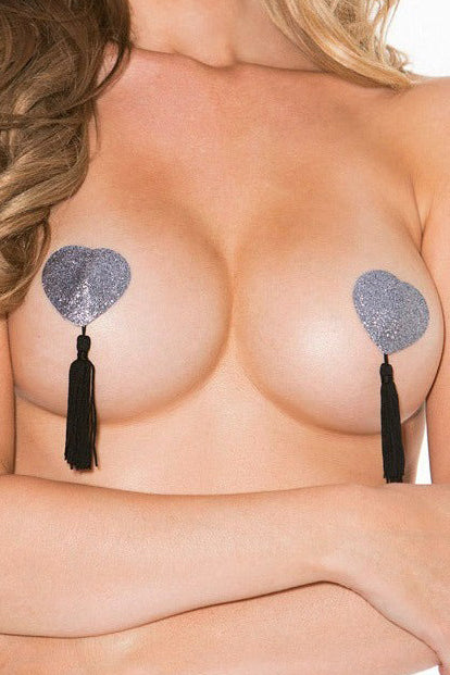 Sparkling Heart-Shaped Pasties for Women - Self-Adhesive Nipple Covers for Costumes, Burlesque & Bachelorette Parties