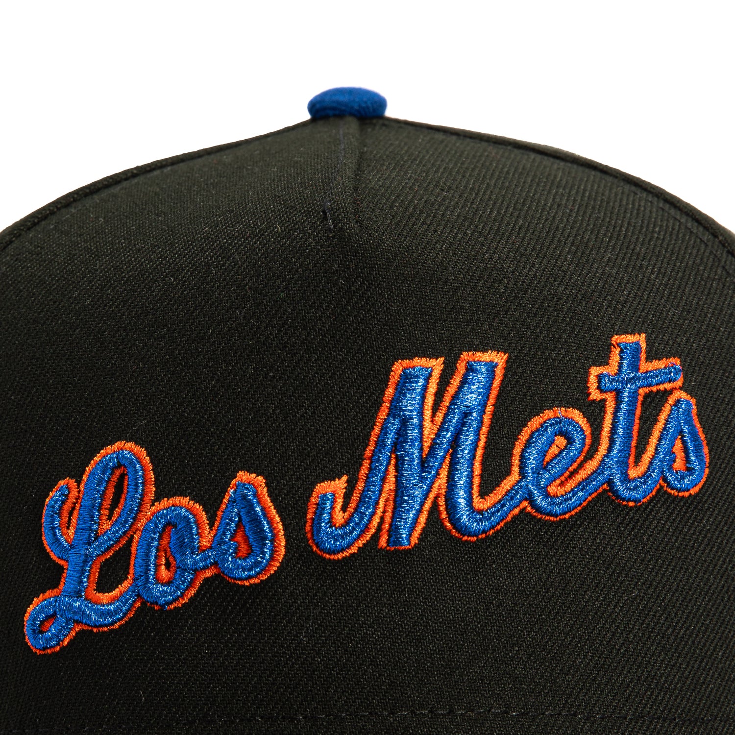 New York Mets Snapback Hat by New Era - 9Forty A Frame Adjustable Cap in Black, Royal & Orange - Perfect for Baseball Games, Fan Gear & Streetwear Fashion
