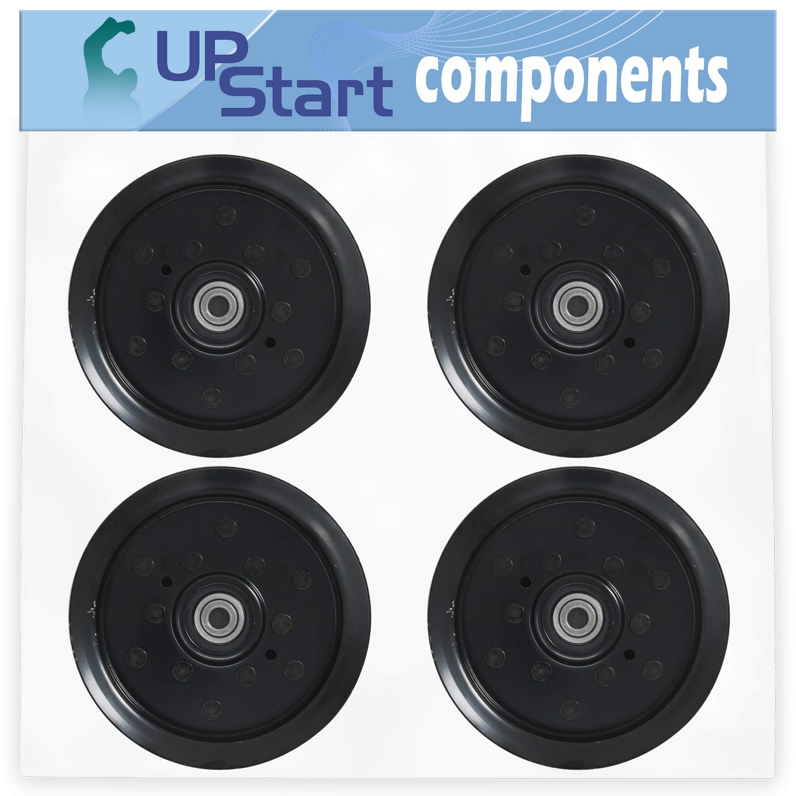 UpStart Components 4-Pack 532196106 Idler Pulley Replacement for Poulan PB195H42LT Lawn Mower (Compatible with 196106 & 197379) - Durable Lawn Mower Parts for Smooth Operation - Perfect for DIY Lawn Mower Repair & Maintenance