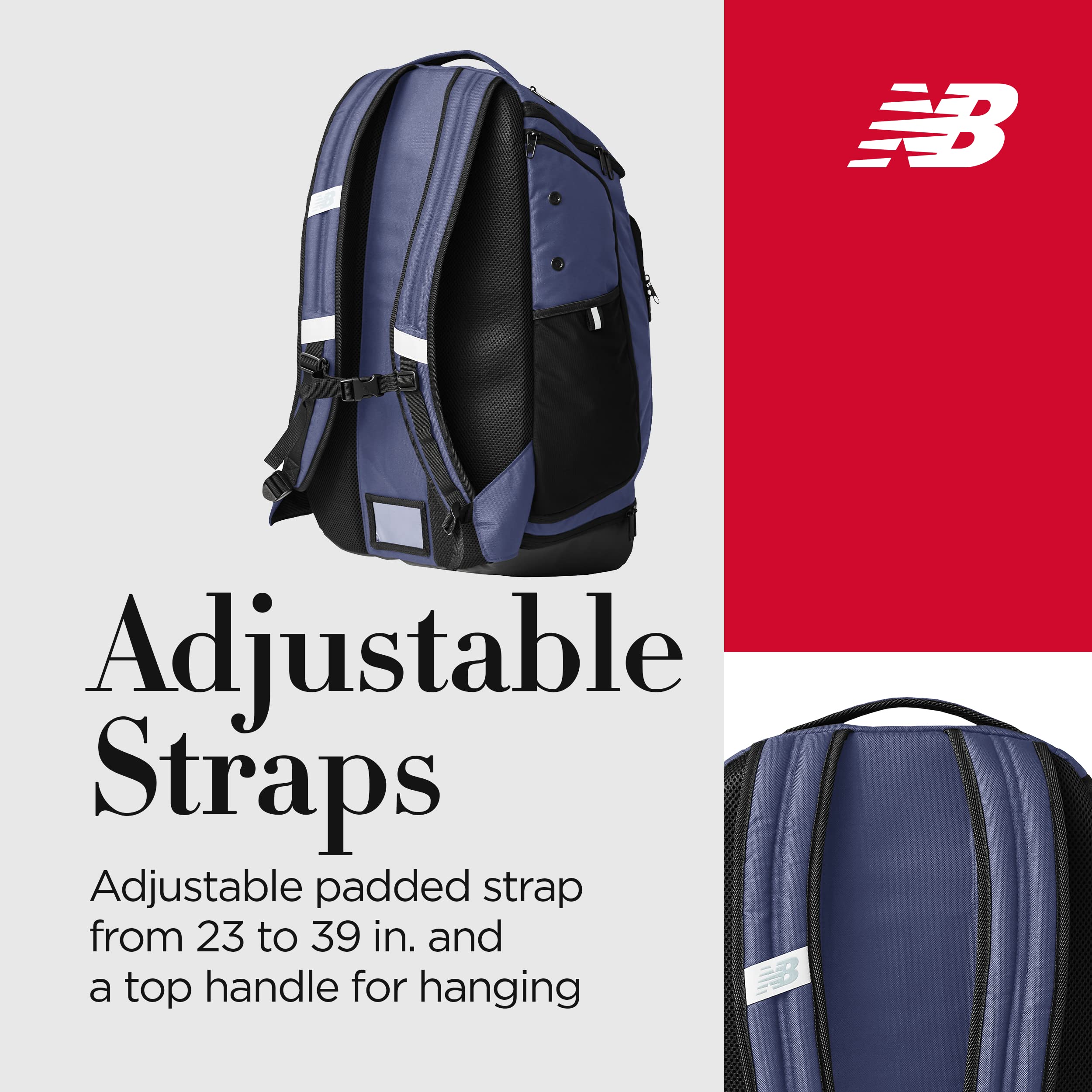 New Balance Sports Backpack for Men & Women - Durable Team Travel Gym Bag in Blue - Perfect for Workouts, Travel & School - One Size Fits All
