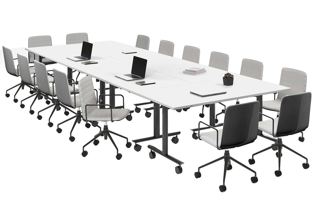 Solana Multi 6-Person Flip Top Folding Table - 4200L x 1400W - Space-Saving Dining & Conference Table for Home, Office & Events