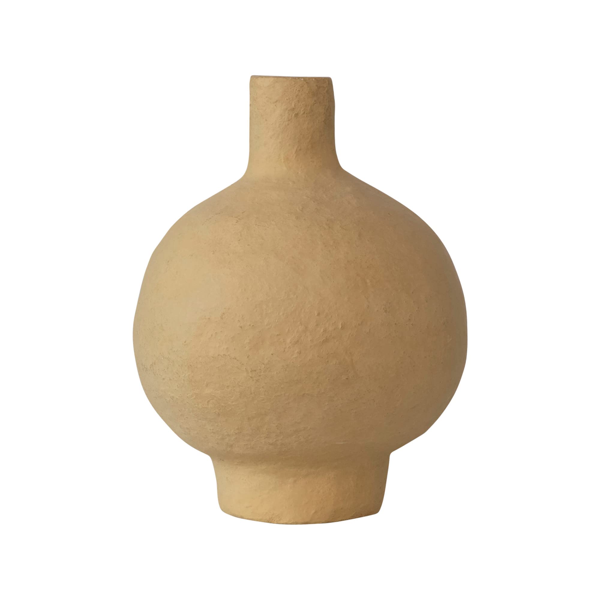 Handmade Decorative Paper Mache Vase - 14x14x18 Inches Yellow - Unique Boho Home Decor for Living Room, Bedroom & Wedding Centerpieces