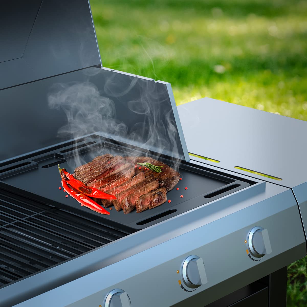 BAC460 Cast Iron Griddle Replacement for TFT18KLD Traeger Scout & Ranger - Heavy Duty Griddle Insert Parts for Traeger Portable Pellet Grill - Perfect for Outdoor Camping, BBQ & Backyard Cooking