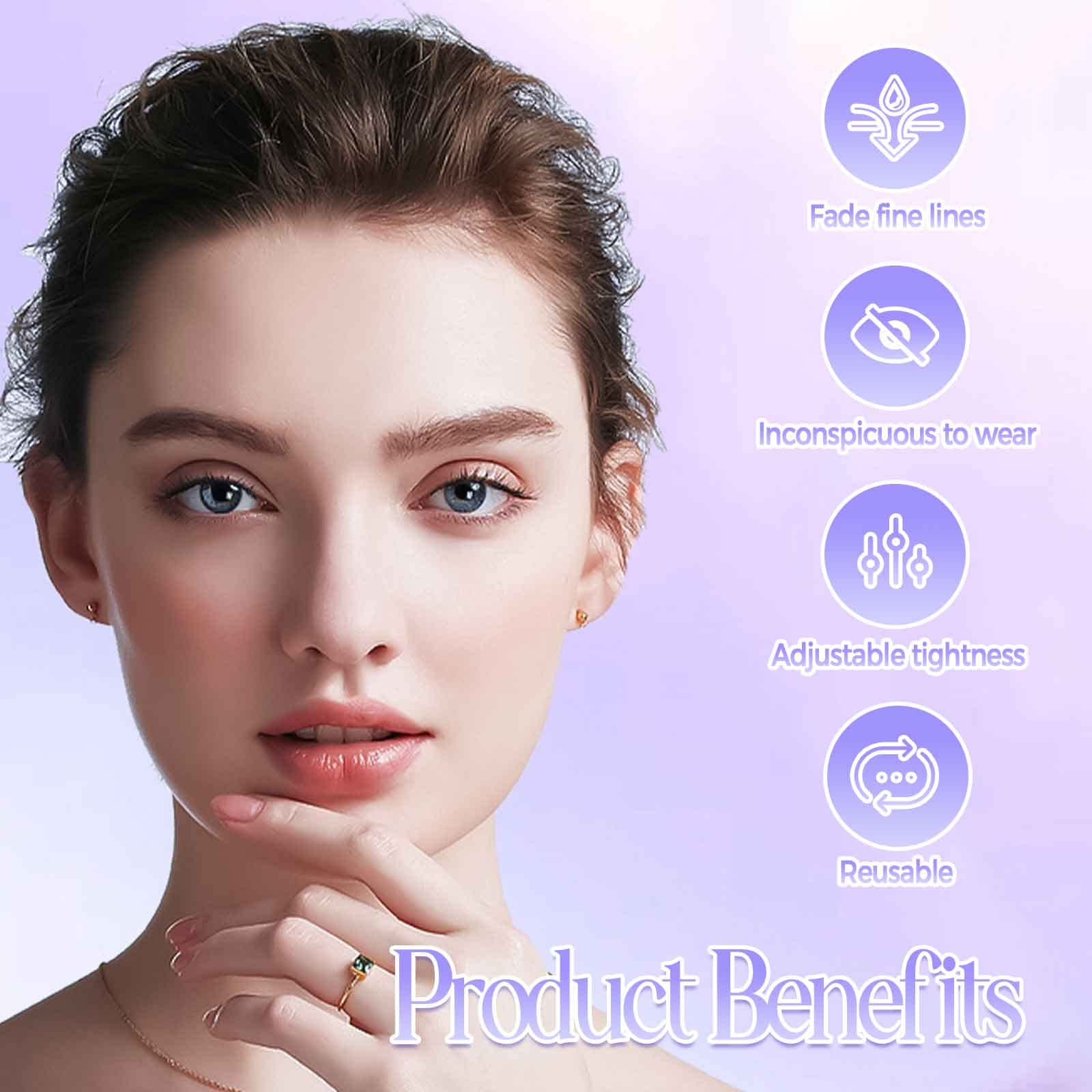 Invisible Face Lift Tape with Bands & Hair Clips - 2 PCS Facelift Bands for Instant Face Lifting & Tightening - Perfect for Special Occasions, Photos, and Everyday Beauty Enhancement (Brown)