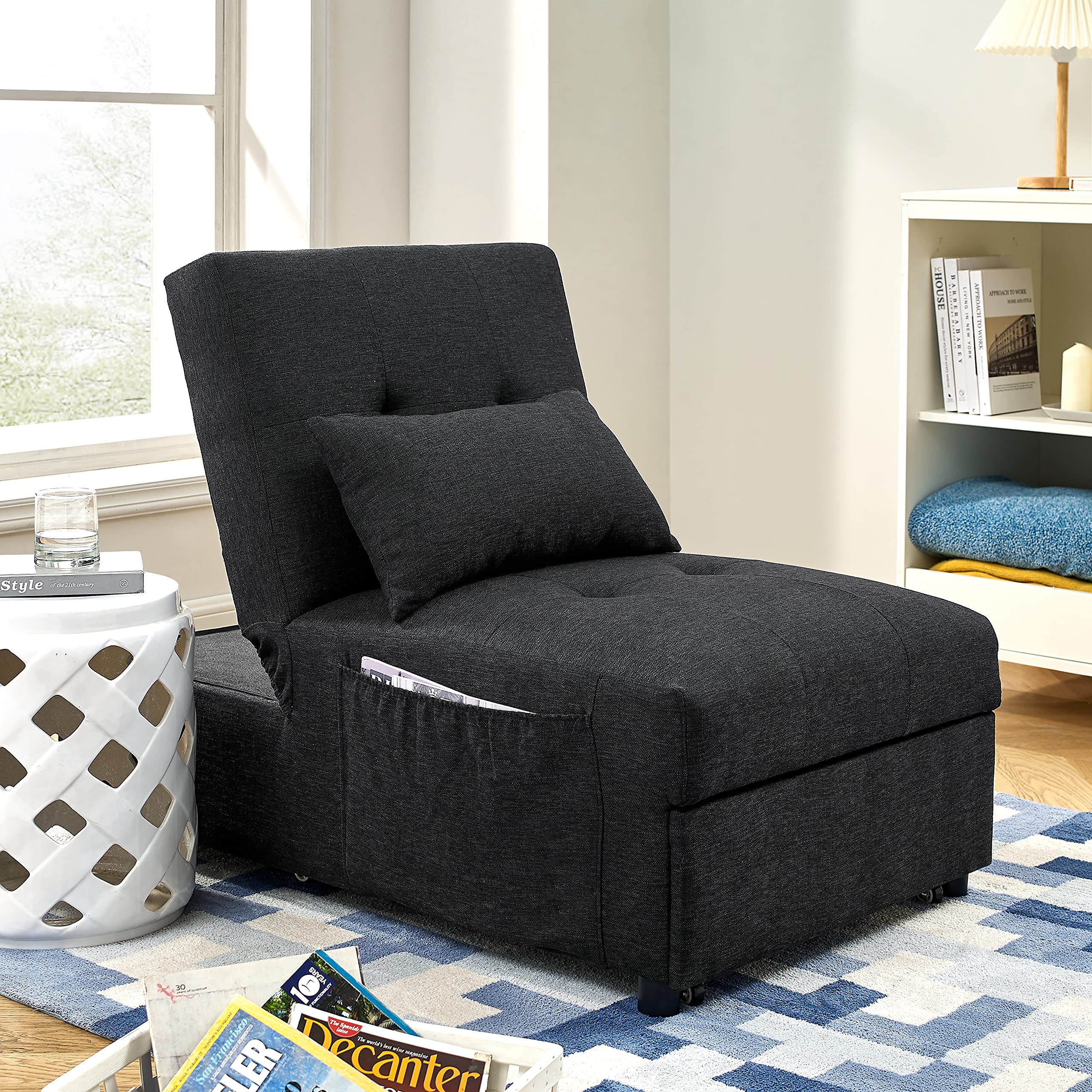 Shaken 4-in-1 Convertible Sofa Bed - Foldable Ottoman, Chair, Lounger & Single Recliner for Small Spaces | Perfect for Studio Apartments, Guest Rooms & Cozy Living Rooms
