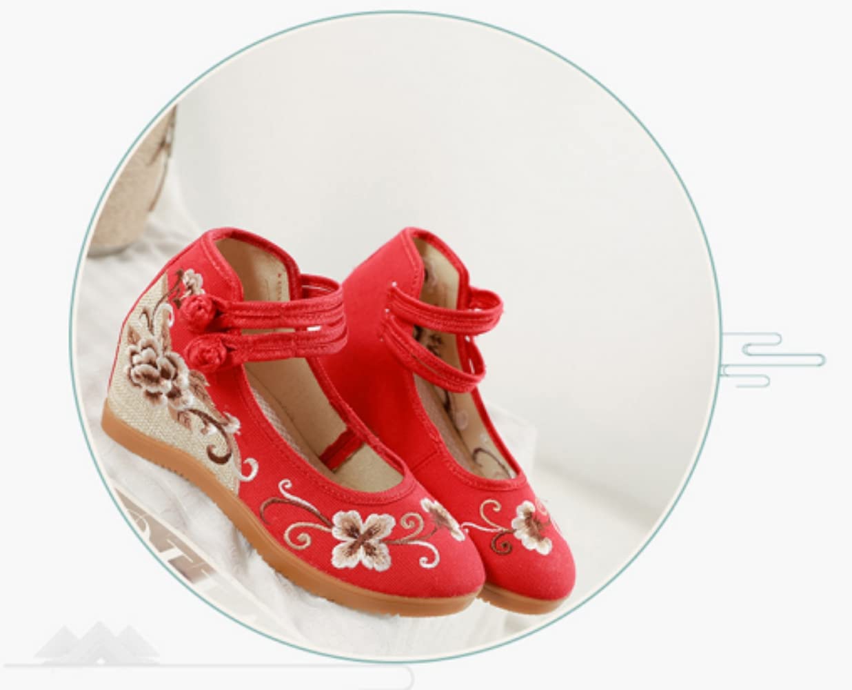 Handmade Embroidered Cloth Loafers - Comfortable Round Toe Chinese Canvas Shoes for Women | Mary Jane Style Slip-Ons | Perfect for Casual Wear, Home Comfort & Cultural Events