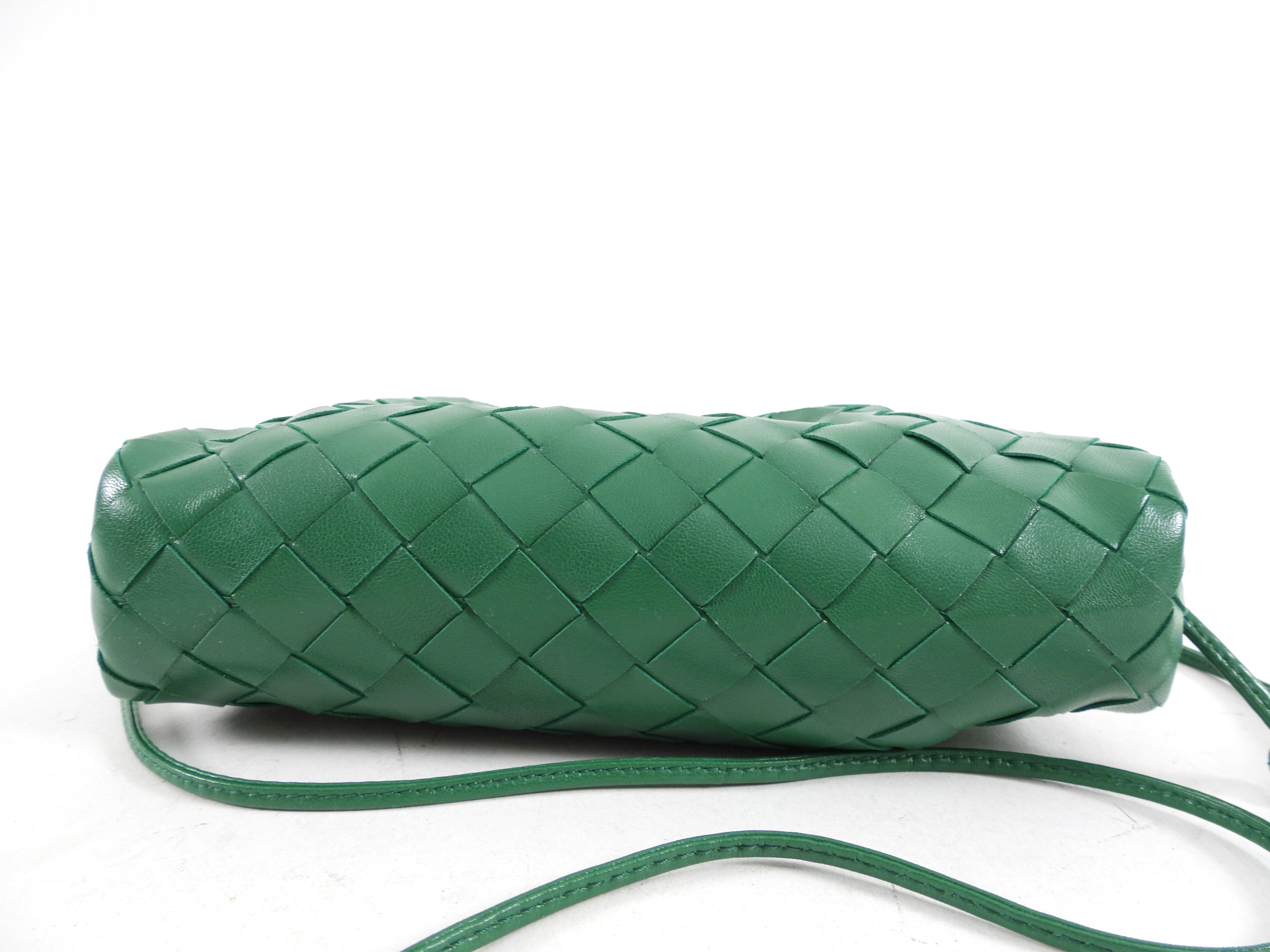 Bottega Veneta Green Intrecciato Leather Mini Pouch Bag - Luxury Crossbody Clutch for Women | Perfect for Evening Parties, Date Nights & Special Occasions