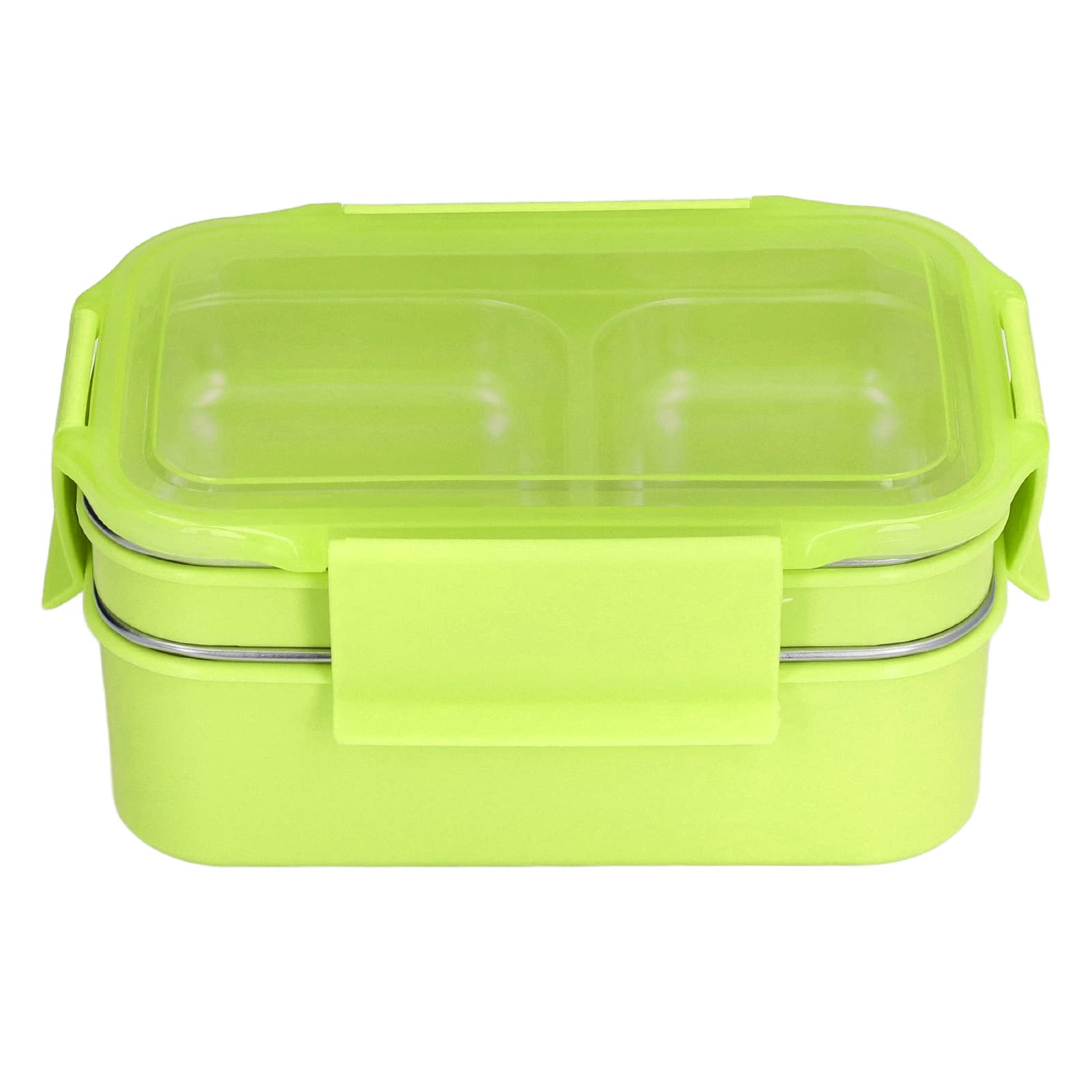 304 Stainless Steel Double Layer Insulated Electric Bento Lunch Box with Compartments - Leakproof & Eco-Friendly for Office, School, Travel & Picnics (Green) - Perfect for Meal Prep, Kids Lunch & On-the-Go Dining