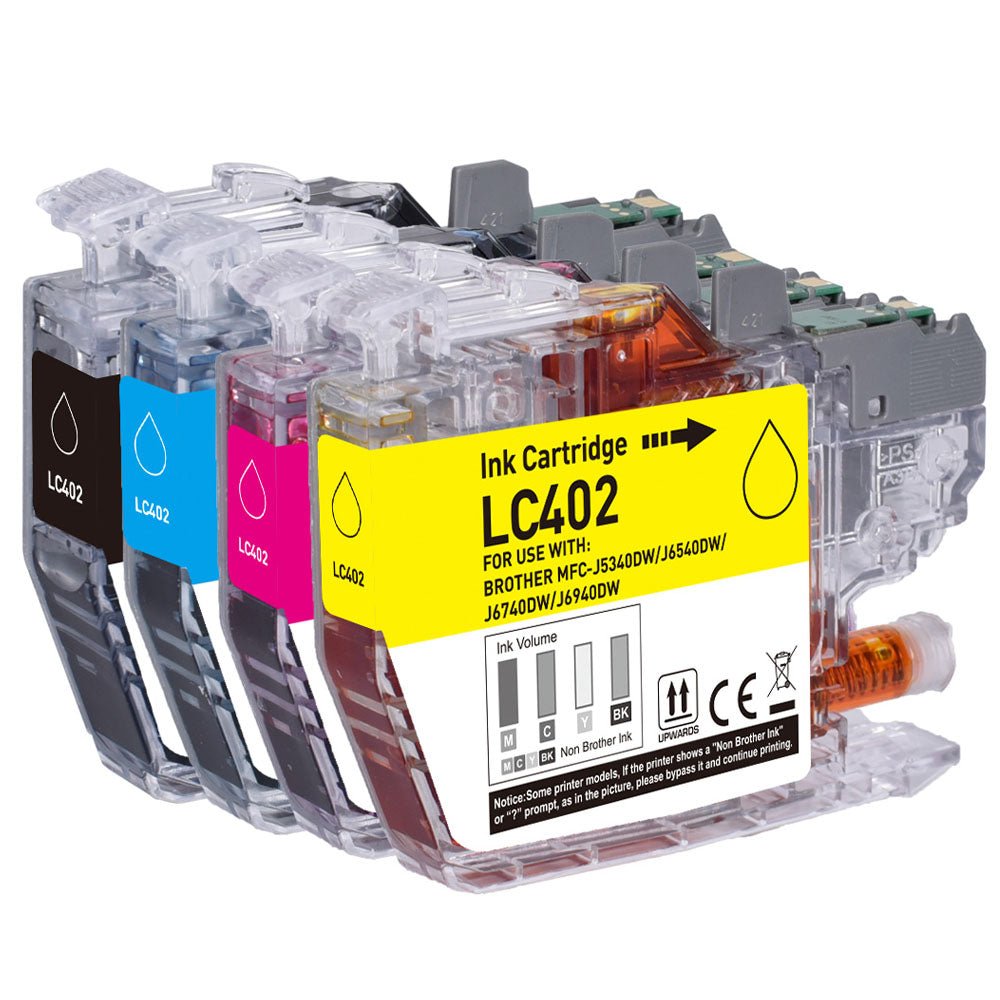 Brother LC402 Ink Cartridge 4-Pack (Black, Cyan, Magenta, Yellow) - High-Quality Compatible Printer Ink for Brother Printers - Perfect for Home, Office & School Printing Needs