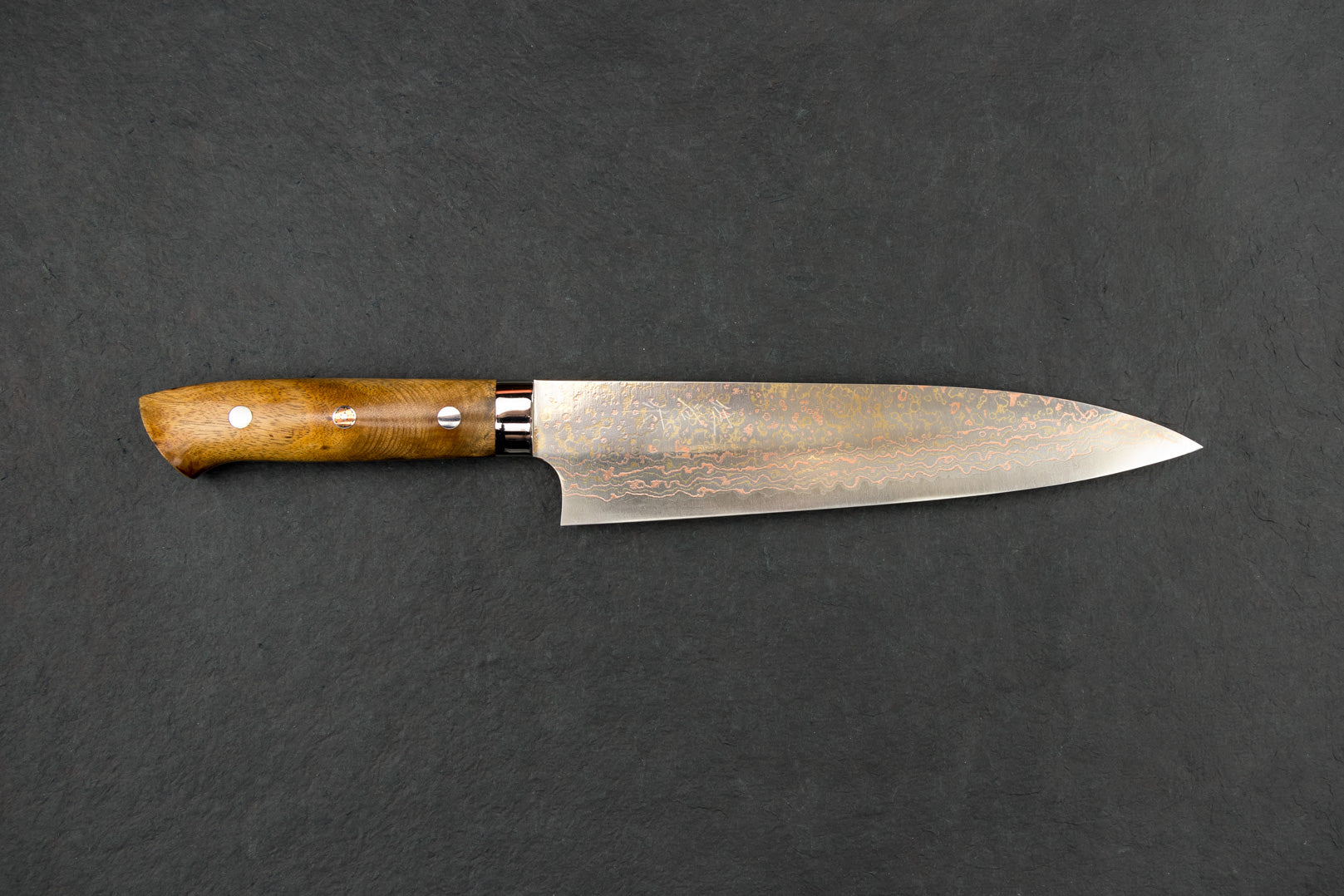 Takeshi Saji VG10W Rainbow Damascus Japanese Chef Knife 8.2