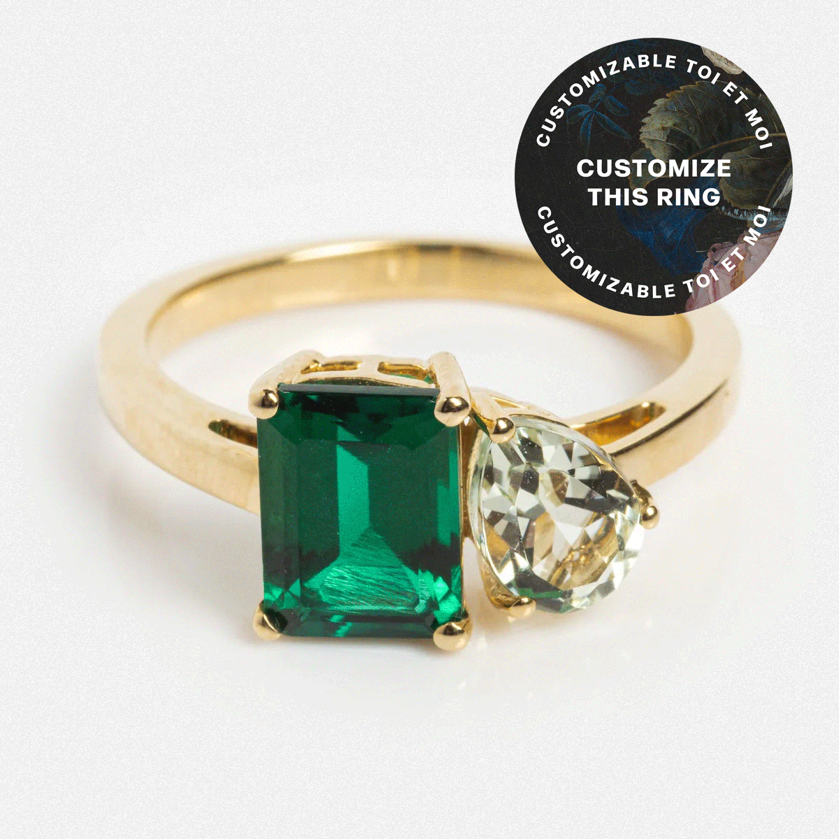 Customizable Toi et Moi Ring - Personalized Two Stone Engagement Ring for Women - Perfect for Proposals, Anniversaries & Romantic Gifts