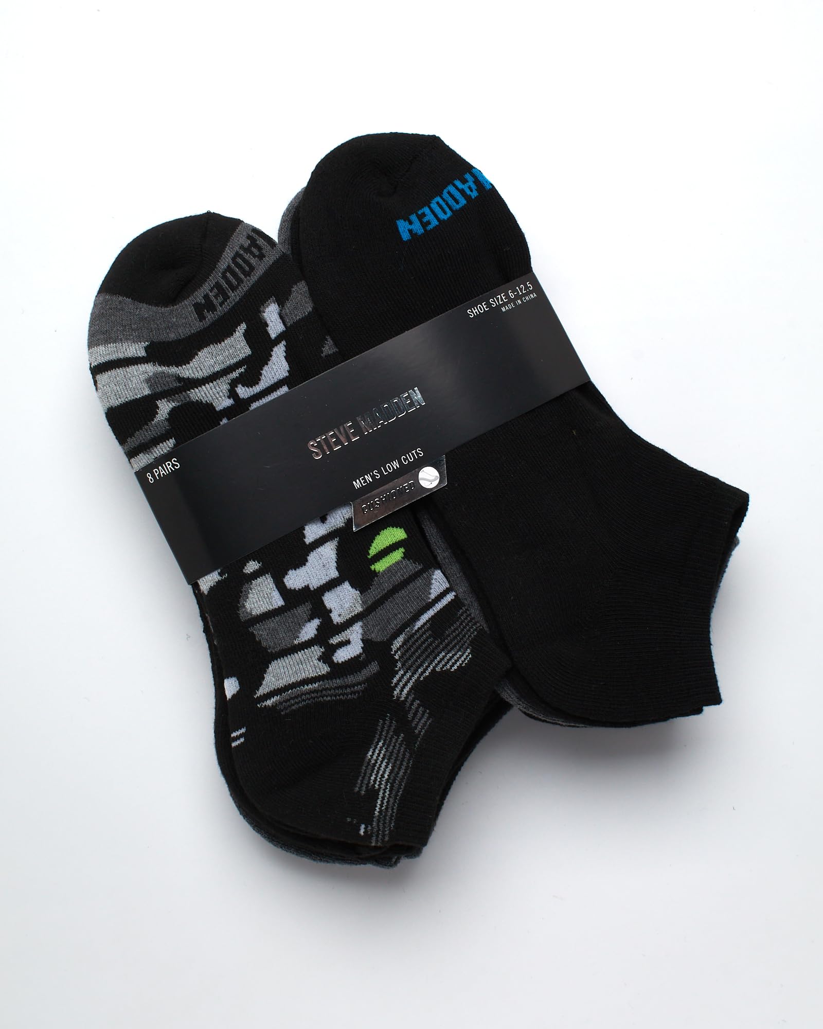 Steve Madden Men's Low Cut No Show Athletic Socks 8-Pack - Half Cushioned Performance Ankle Socks for Shoe Size 10-13 - Perfect for Running, Gym & Casual Wear