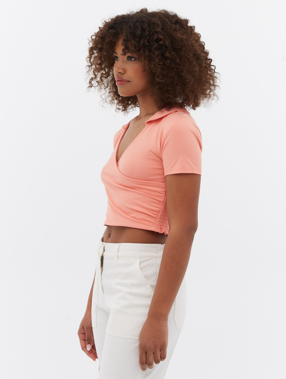 Stylish Constance Collared Wrap Crop Top for Women | Fashionable Summer Blouse | Perfect for Casual Outings, Date Nights & Beach Vacations