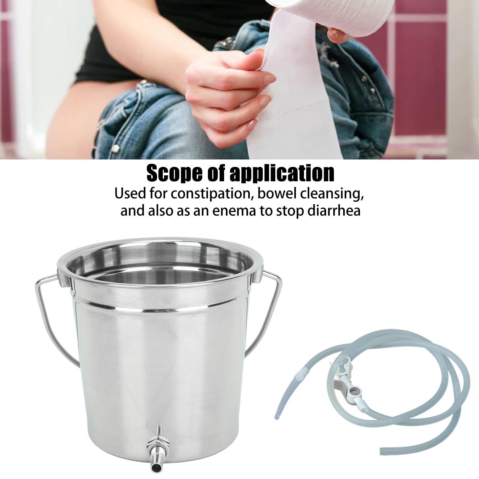 Fdit 1.3L Enema Bucket Kit - Medical Grade Enema Bag with Wash Rinse Tool for Colon Cleansing & Home Use | Essential for Cheese Makers & Household Hygiene