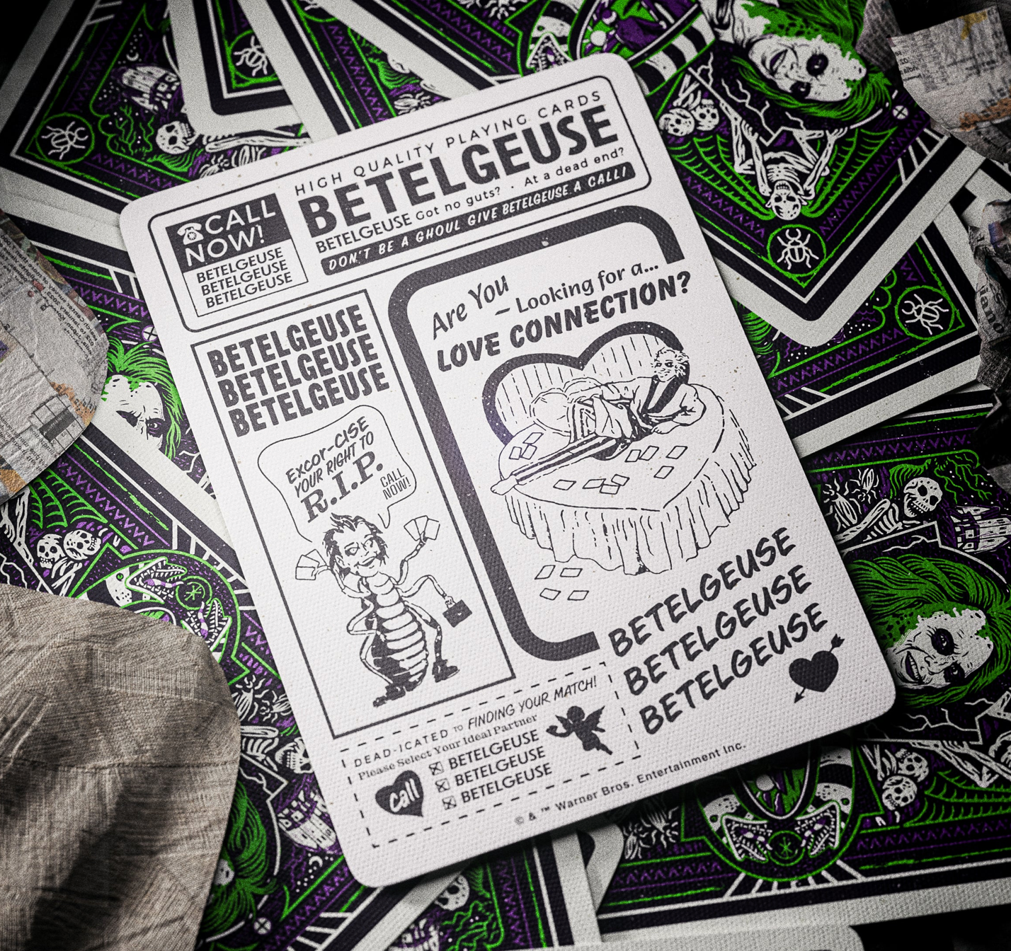 Beetlejuice Themed Playing Cards - Premium Quality Deck for Card Games, Magic Tricks & Collectors - Perfect for Halloween Parties, Movie Nights & Gifts