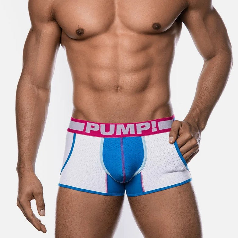 PUMP! Sugar Rush Jogger Boxer - Breathable Mesh Underwear for Men, White - Perfect for Running, Gym Workouts & Everyday Comfort