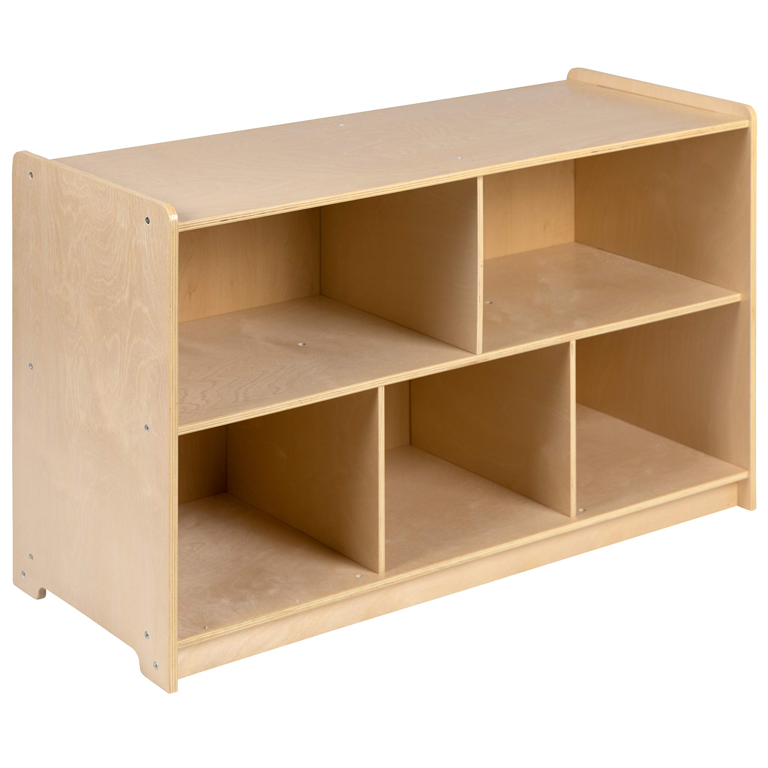 Wooden 5-Section Classroom Storage Cabinet for School, Office & Home - Safe, Kid-Friendly Design - 24