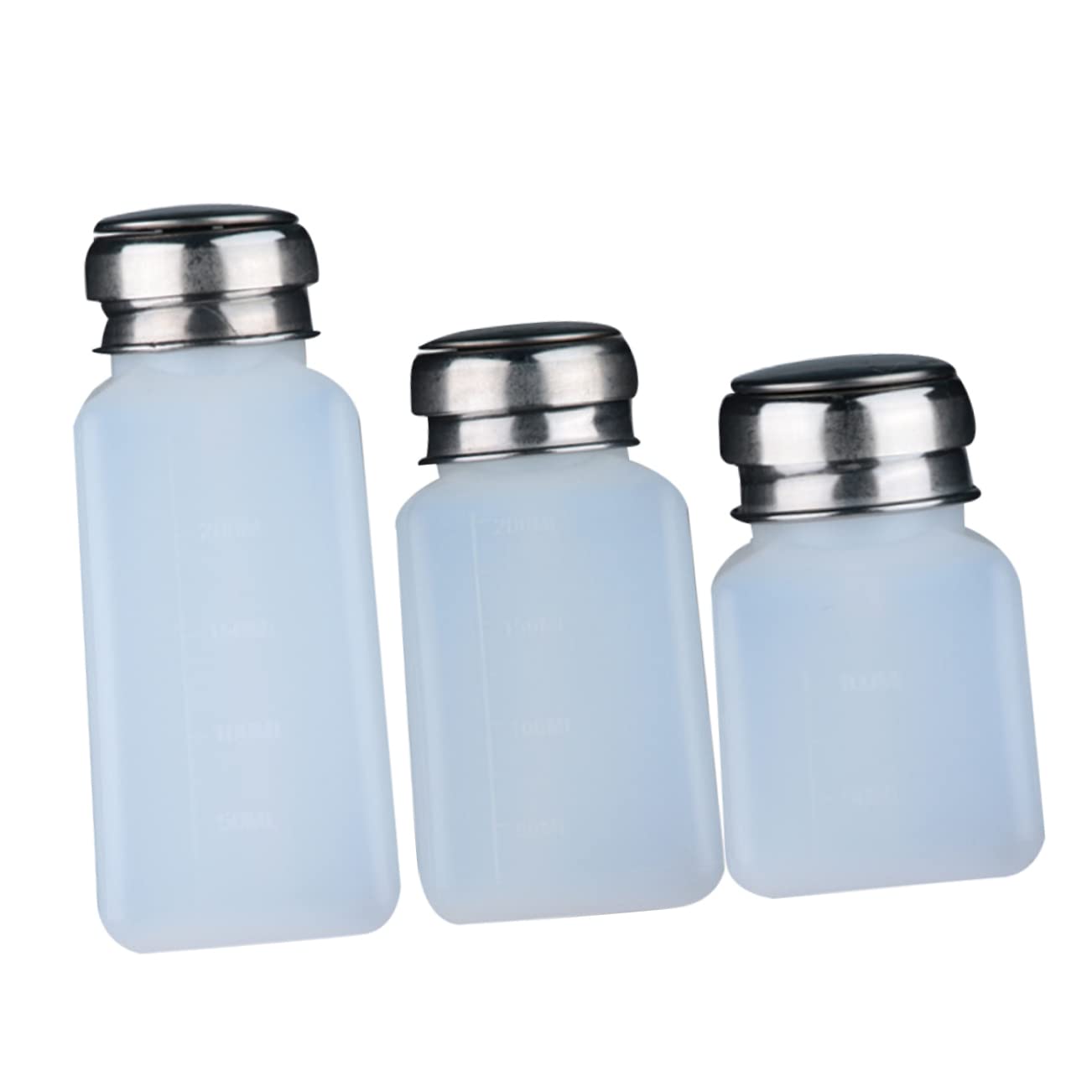Cabilock 3-Piece Travel Bottle Set - Refillable Push Down Liquid Dispenser for Toiletries, Nail Polish & Cosmetics | Leak-Proof TSA Approved Containers for Air Travel, Gym & Daily Use