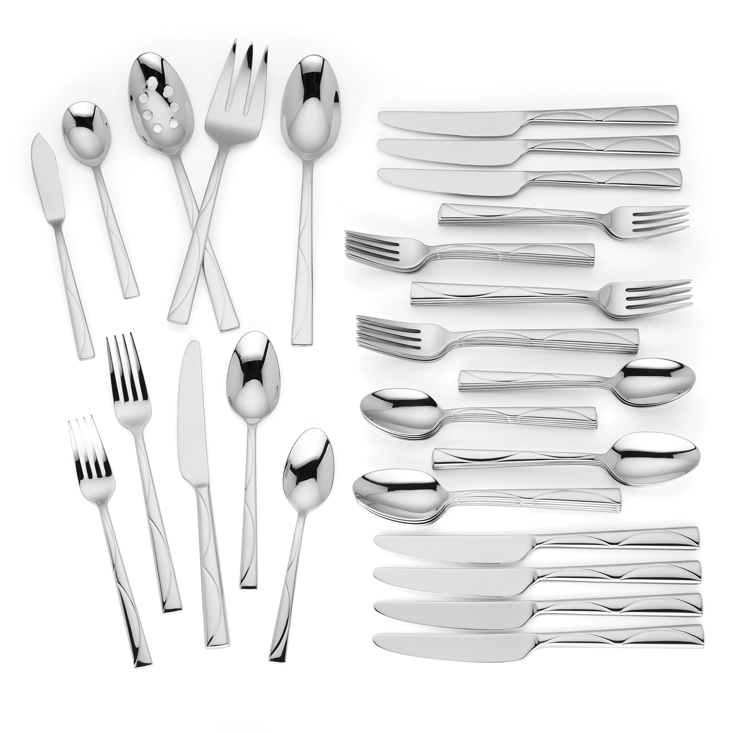 Park Circle 45-Piece Stainless Steel Flatware Set - Elegant Silverware for Dinner Parties, Weddings & Everyday Dining