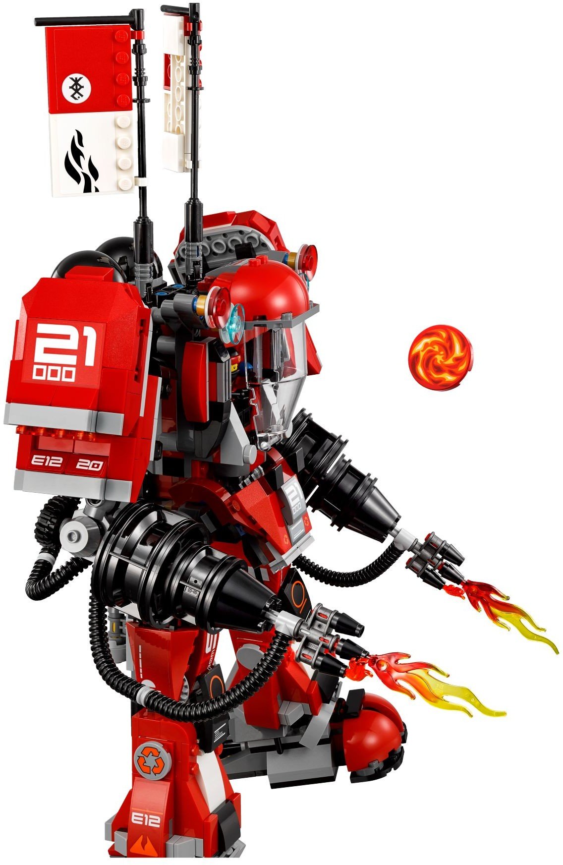 LEGO Ninjago Fire Mech Building Set - 71738 Ninja Robot Toy for Kids, Boys & Girls Ages 6+ - Creative Construction Play for Birthday & Holiday Gifts - Perfect for Action-Packed Ninja Adventures & Display