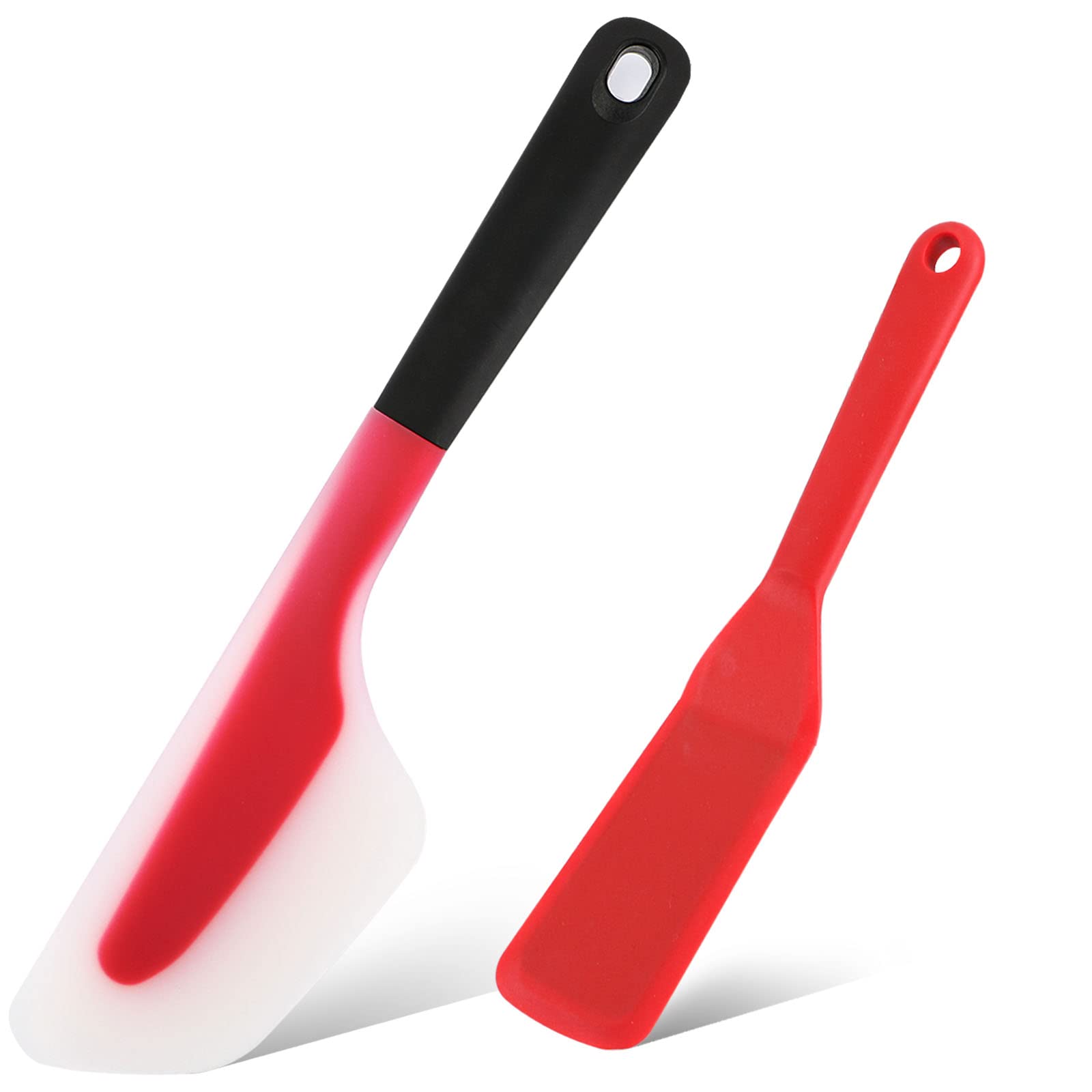 Webake Silicone Omelette Spatula Set of 2 - Heat Resistant Non-Stick Egg Turner, Crepe & Pancake Flipper for Cooking Burgers, Pizza & Breakfast - Perfect for Home Kitchens & Professional Cooking