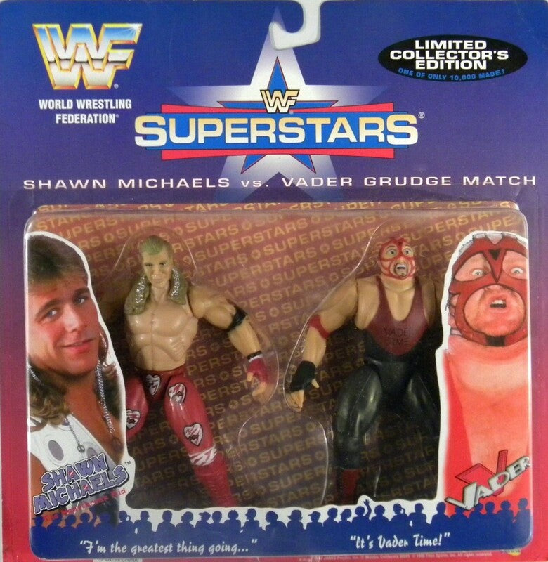 1997 WWF Jakks Pacific Superstars 2-Pack Action Figures - Shawn Michaels vs. Vader Wrestling Collectible Toy Set | Exclusive Limited Edition for WWF Fans & Collectors | Perfect for Display, Play, and Nostalgic Gift Giving