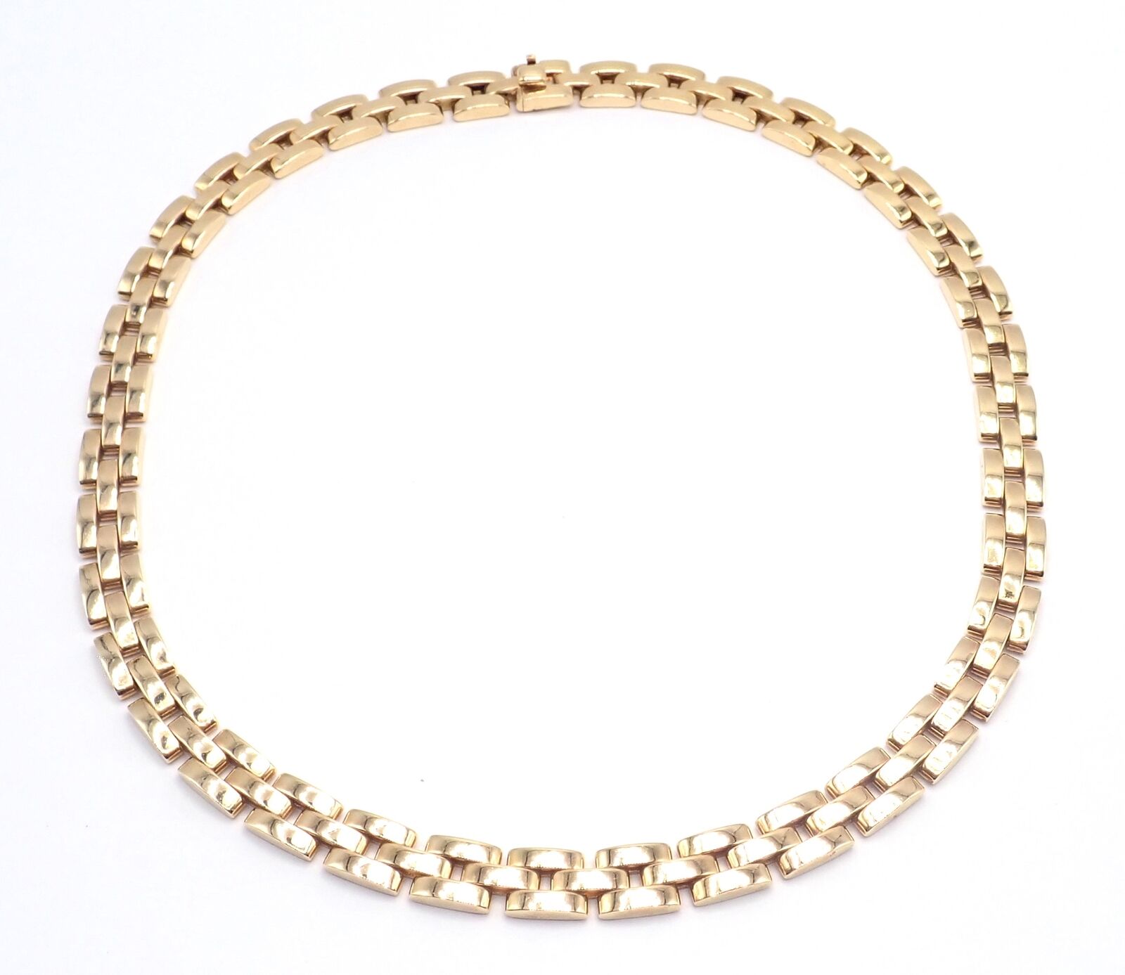 Authentic Cartier 3 Row Maillon Panther Panthere 18k Yellow Gold Link Necklace | Luxury Jewelry for Women | Perfect for Weddings, Parties & Special Occasions