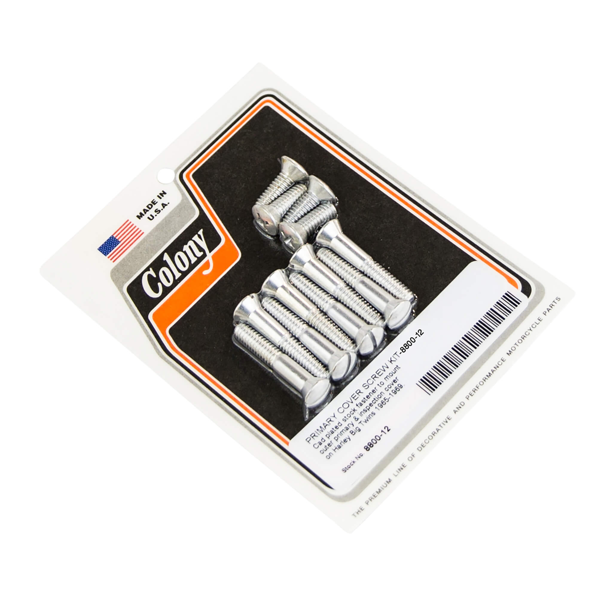 12 Primary Cover Allen Screw Kit for 1965-1969 Harley Davidson Big Twin - CAD Plated | Motorcycle Engine Maintenance & Repair Parts