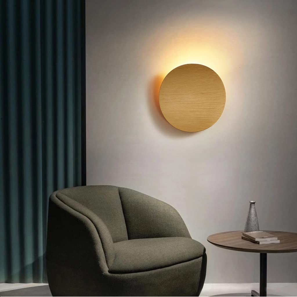 Modern Minimalist Round Wall Lamp - Gold Indoor Lighting for Living Room, TV Background, Study & Hallway - 1pc Creative Wall Light for Home Decor