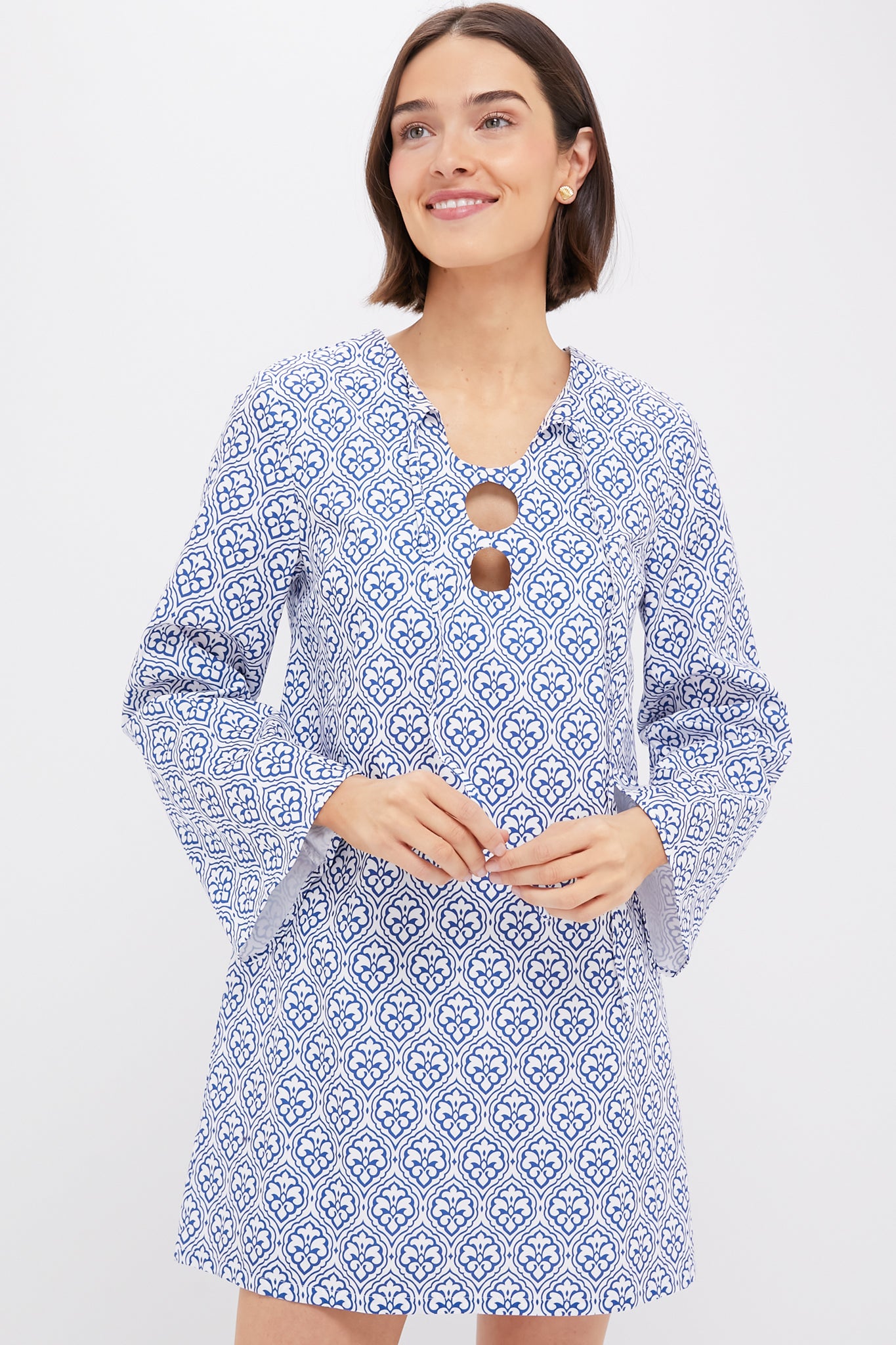 Blue Quatrefoil Print