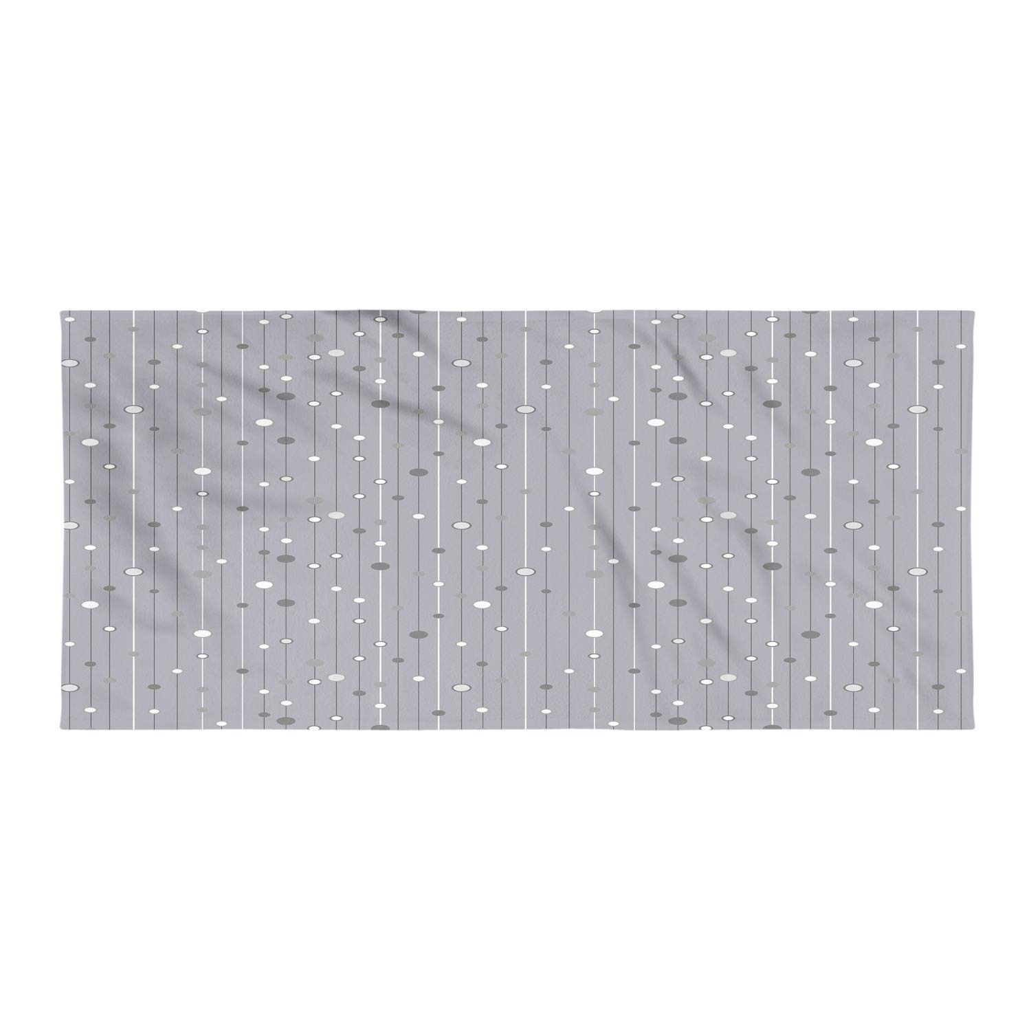 Ambesonne Geometric Sports Towel - Soft Lightweight Absorbent Microfiber with Polka Dots and Stripes Design for Beach, Yoga, Gym - Ultra Compact & Quick Dry - Purple Blue & Dim Gray - Perfect for Travel, Swimming, Camping and Outdoor Activities