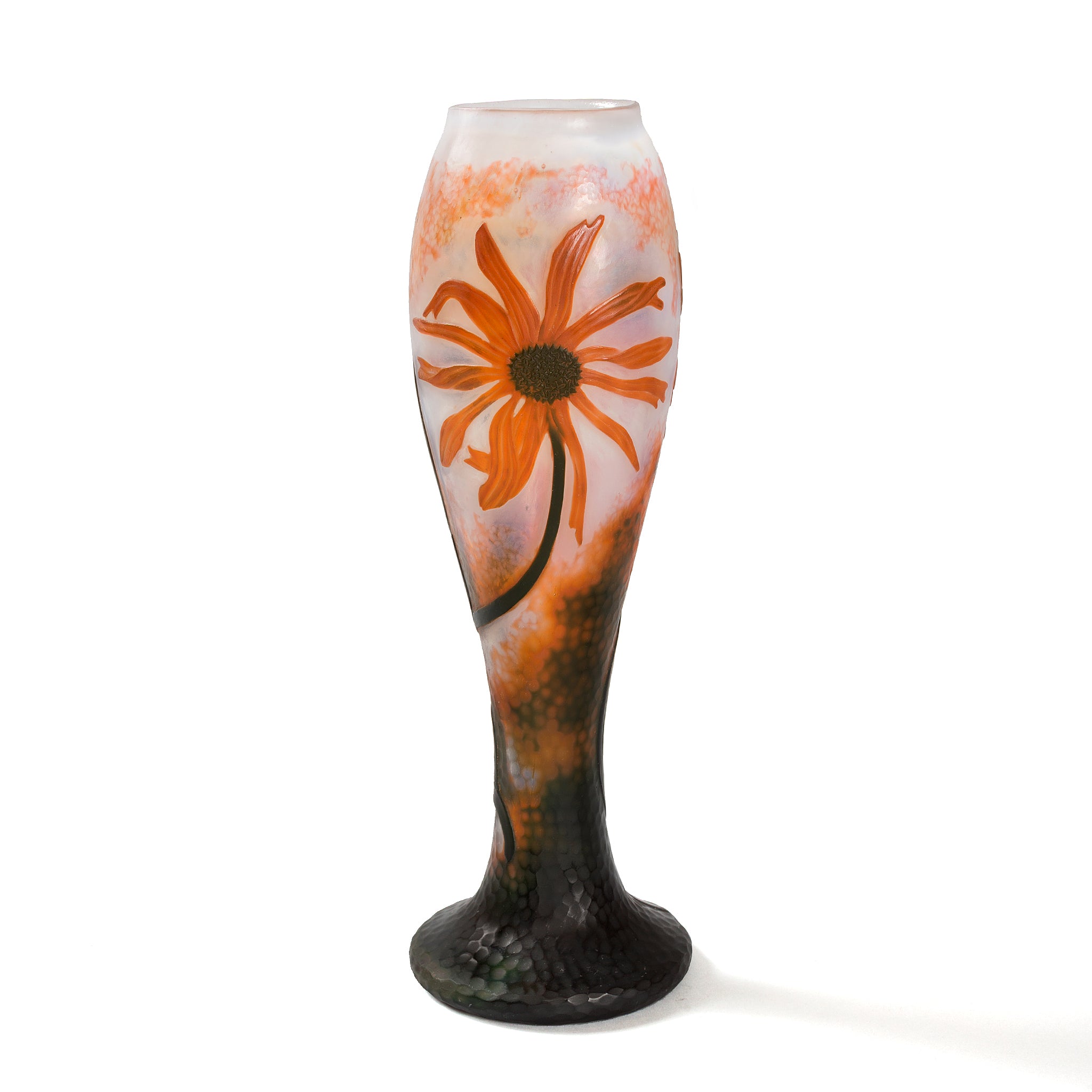Vintage Daum Nancy Coneflower Cameo Glass Vase - Handcrafted Art Nouveau Floral Decor for Home & Office