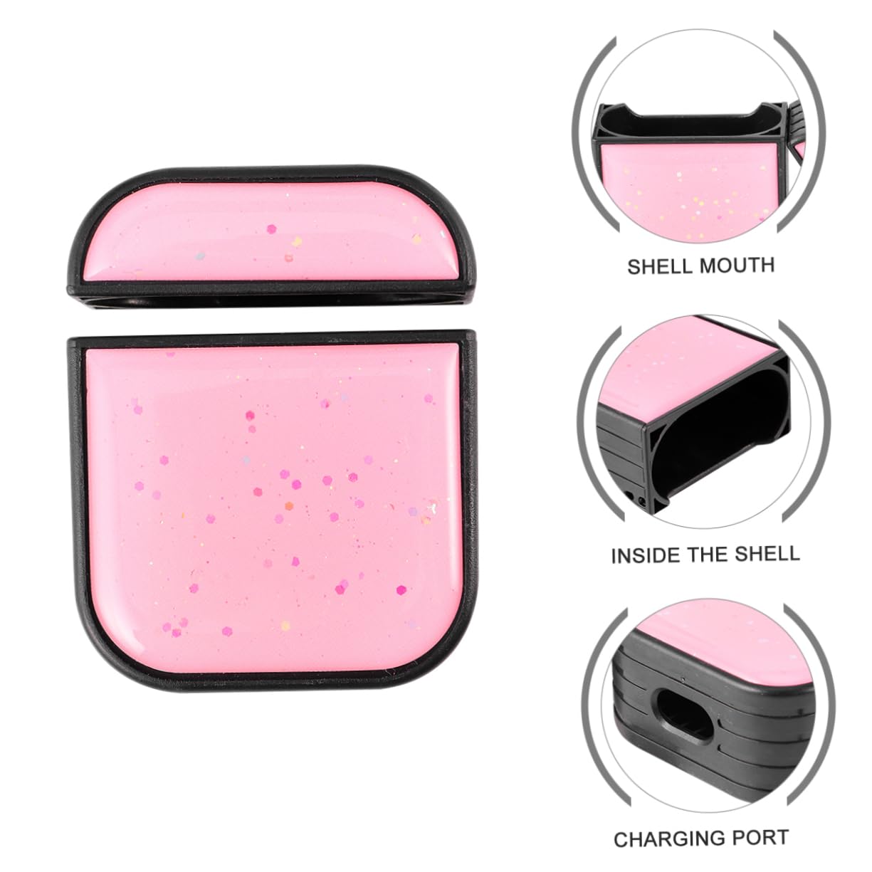 Angoily 2-Pack Glitter Headphone Case Cover - Protective Shell for Earphones, Earbuds - Perfect for Travel, Gym, and Daily Use