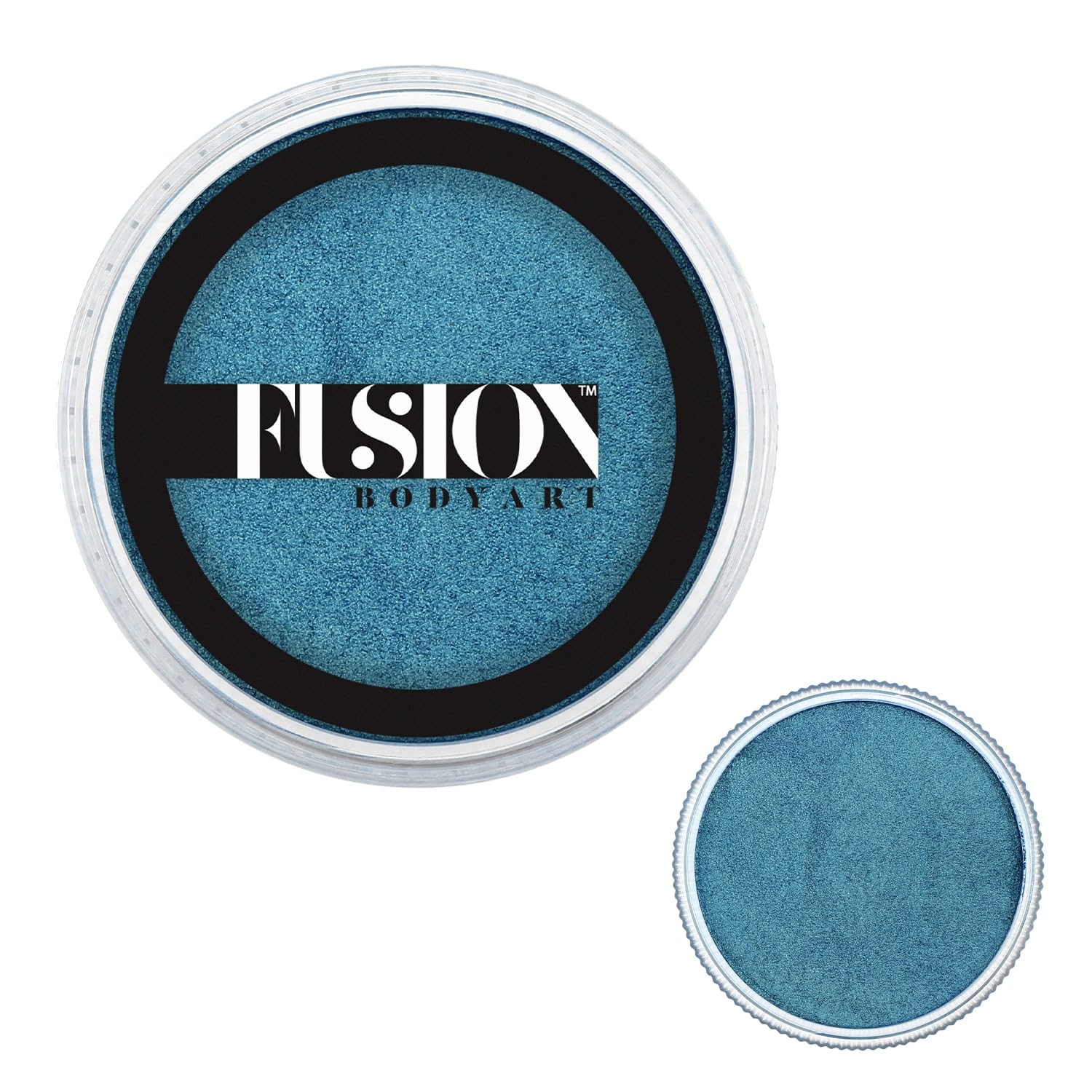 Fusion Body Art Pro Face Paint - Pearl Peacock Magic (25g) | Professional Water-Activated Shimmery Metallic Makeup Cake for Face & Body | Hypoallergenic, Non-Toxic & Safe | Perfect for Halloween, Cosplay, Theater & Festival Body Art