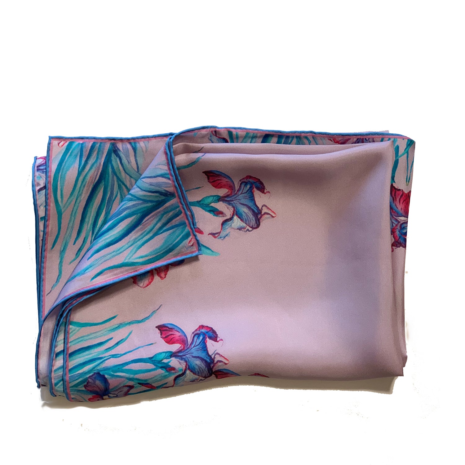 Iris Serenity Long Silk Scarf - Elegant Womens Fashion Accessory for Office, Evening & Travel