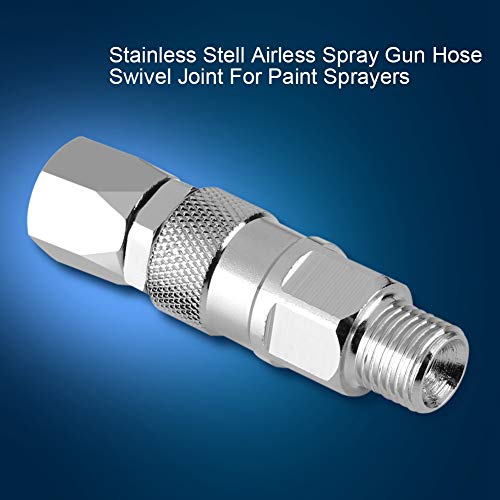 1/4-Inch 360° Swivel Hose Joint - Stainless Steel High Pressure Spray Gun Connector for Paint Sprayers & Hoses (2.5 x 0.6 Inch) - Perfect for Professional Painting, Automotive Detailing & Industrial Cleaning Applications