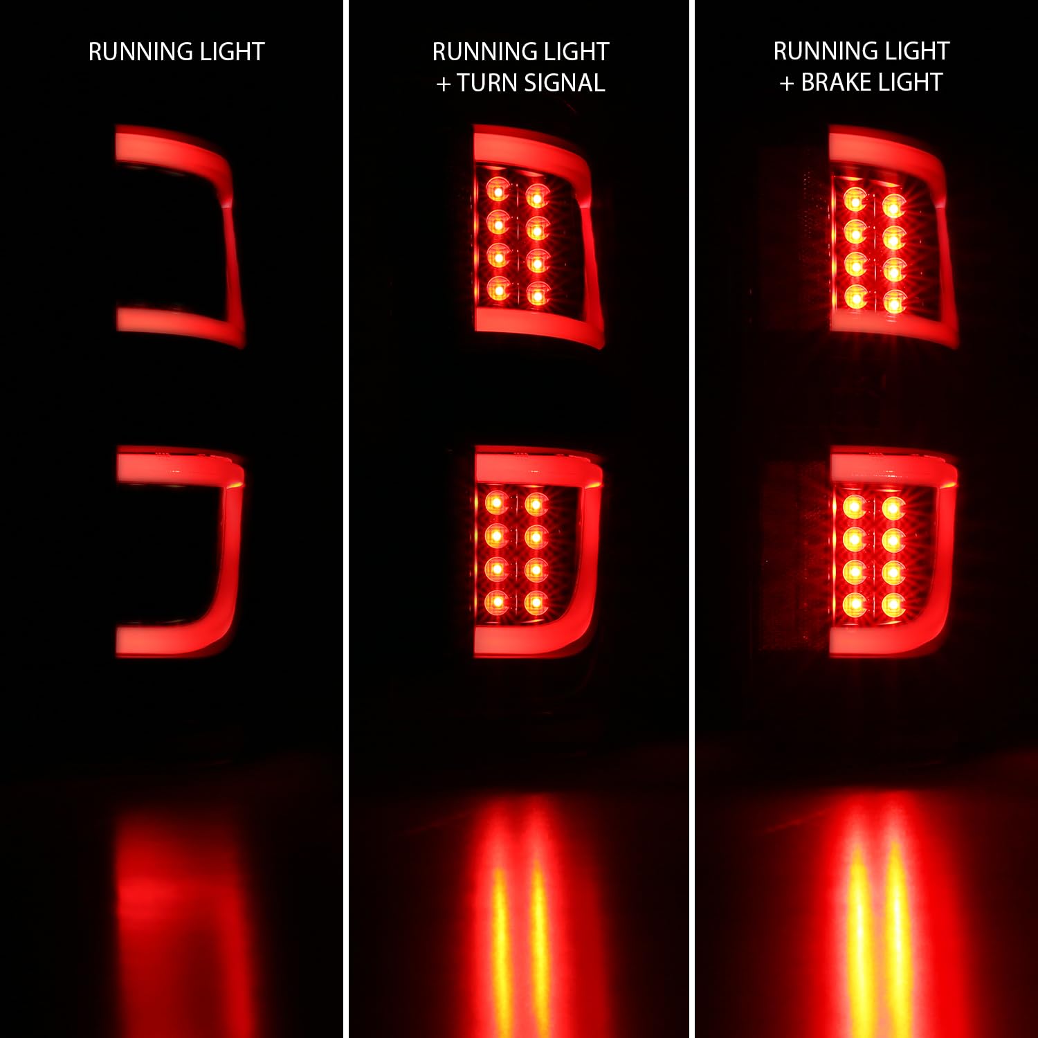 AmeriLite LED Light Bar Replacement Car Tail Lights Set for 2009-2014 Ford F-150 - Passenger & Driver Side, Vehicle Light Assembly, Black - Upgrade Your Truck's Style & Safety for Night Driving & Off-Road Adventures
