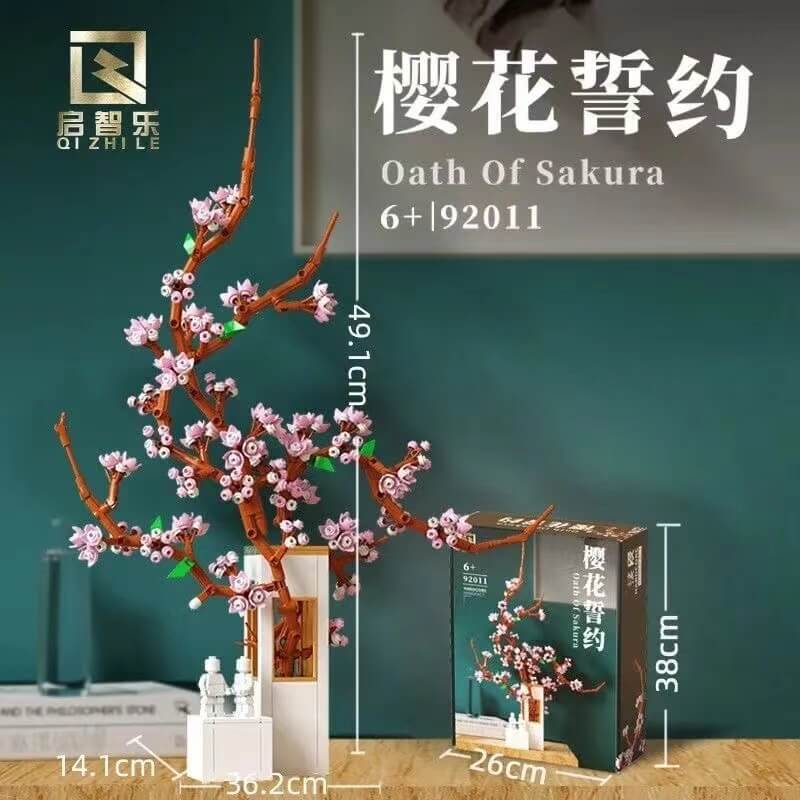 QIZHILE 92011 Oath Of Sakura - Elegant Japanese Cherry Blossom Wall Art for Home & Office Decor - Perfect for Living Room, Bedroom, or Gift Giving