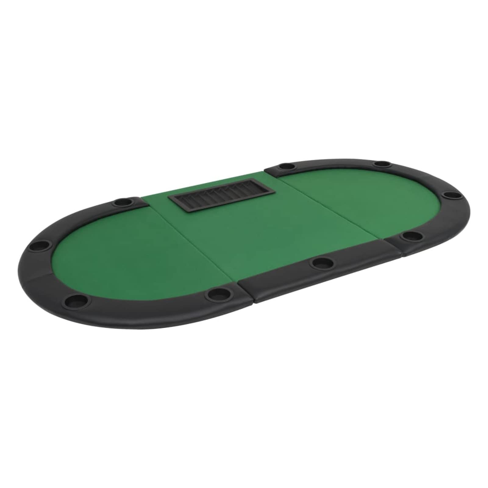 9-Player Folding Poker Dining Table Set - Oval Green 3-Fold Game Table for Kitchen & Dining Room | Perfect for Poker Nights, Family Meals & Space-Saving Storage