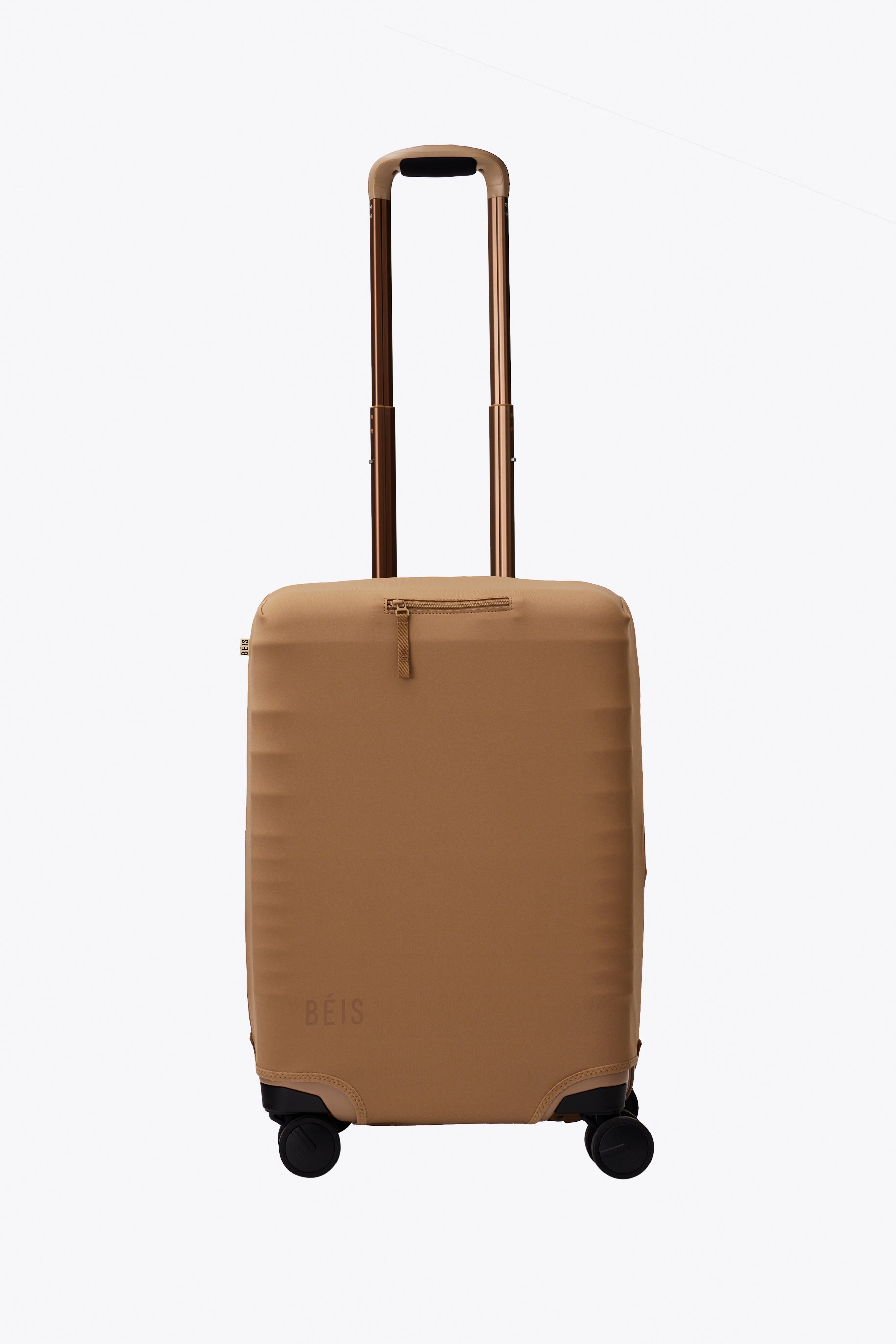 Premium Camel-Colored Carry On Luggage Cover - Waterproof & Scratch-Resistant Travel Suitcase Protector for Airplane, Train & Business Trips