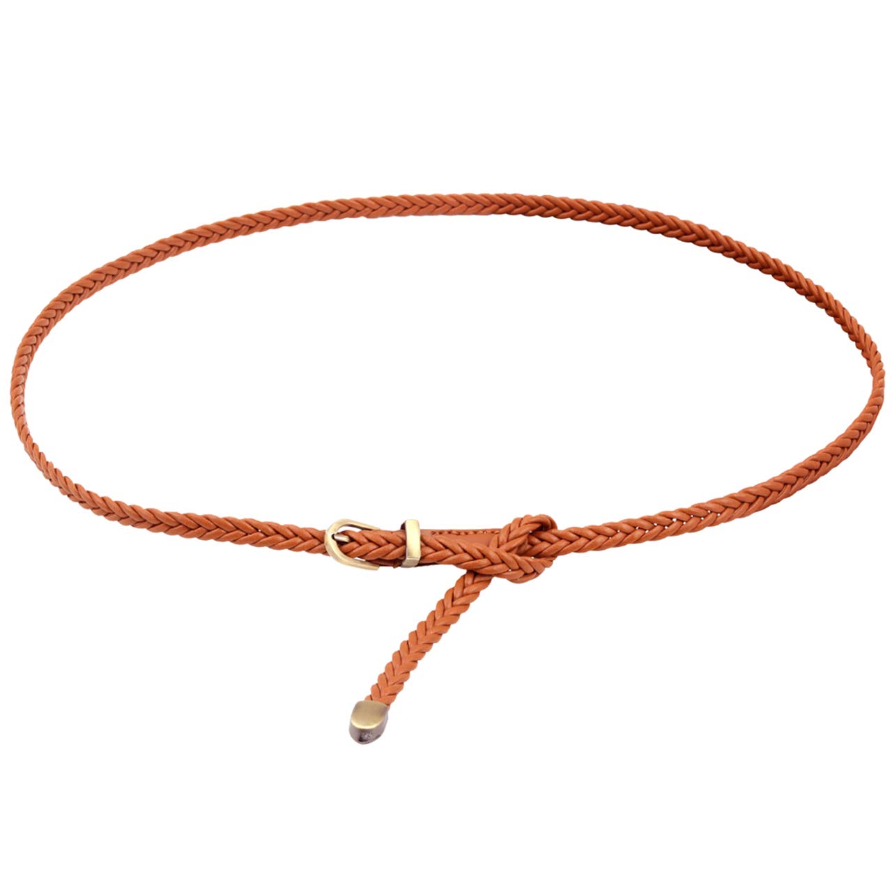 Ayliss Women's Braided PU Leather Skinny Belt - Thin Woven Waist Belt with Pin Buckle for Jeans, Pants & Dresses | Perfect for Casual, Office & Date Night Outfits