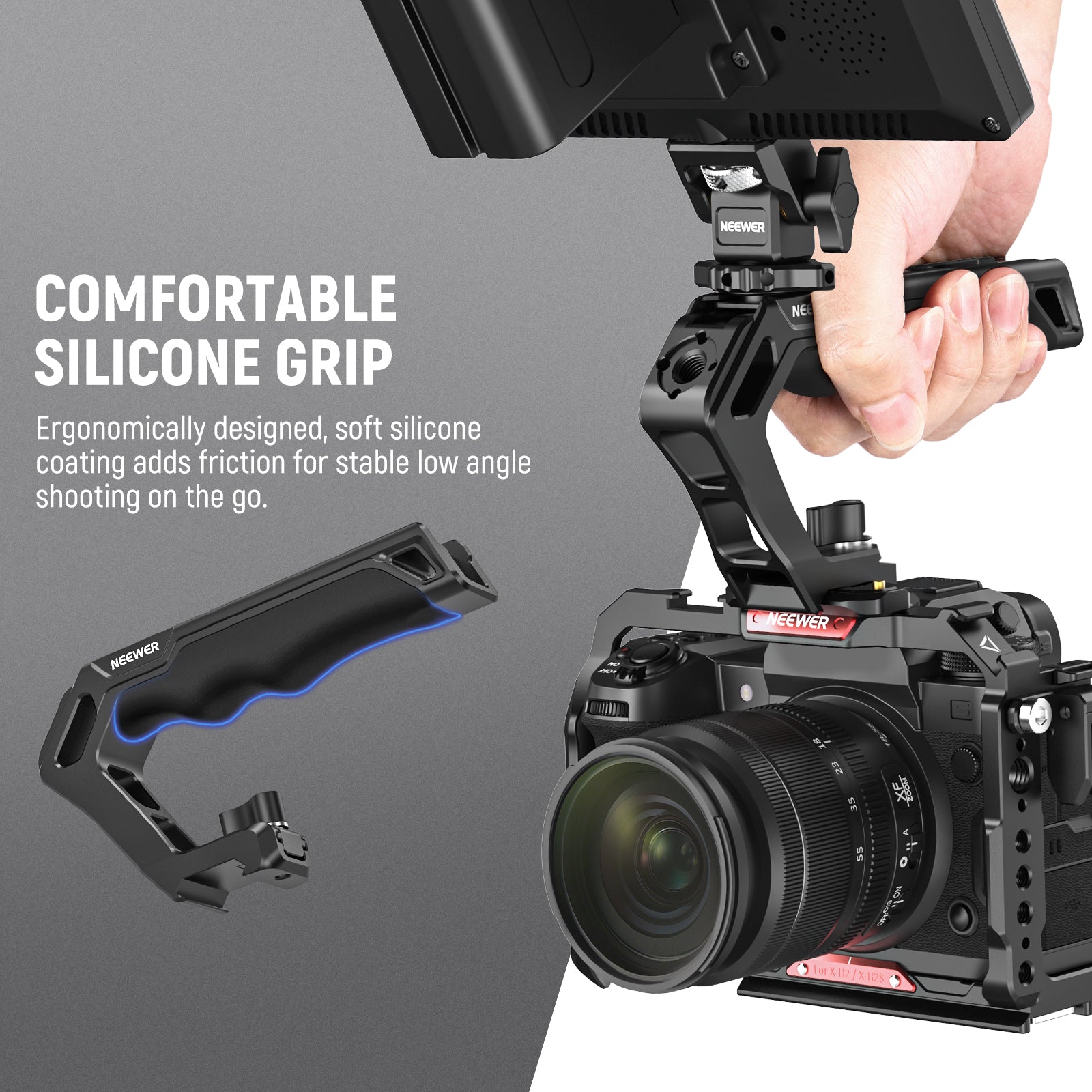 NEEWER CA008 Camera Top Handle and NATO Rail Mount Kit for DSLR & Mirrorless Cameras - Perfect for Vlogging, Filmmaking, and Photography Accessories
