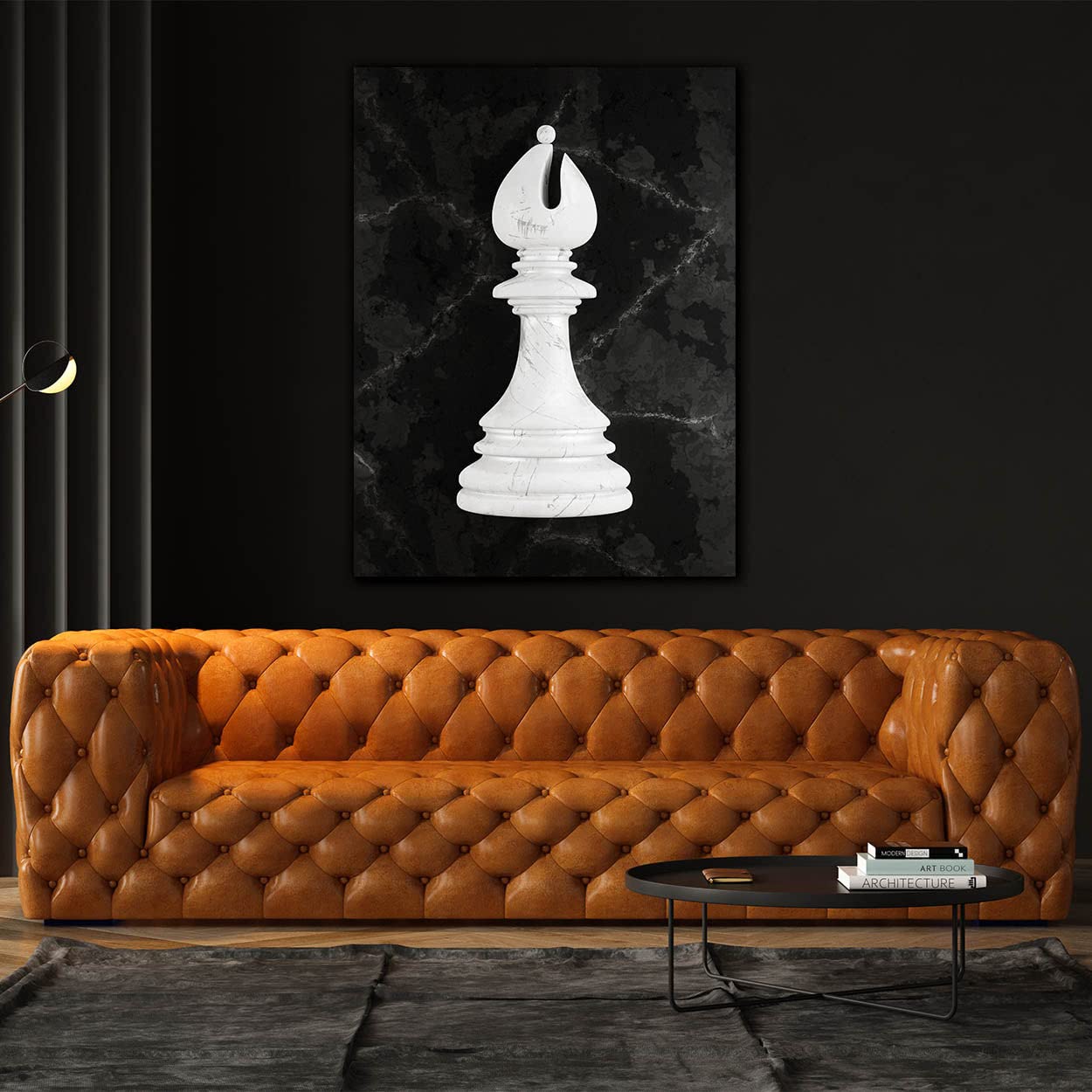 Bishop Chess Canvas Art - Modern Checkmate Strategy Pop Art Home Decor | 18x24 Inch Chess Poster Painting for Game Room & Office Wall Decor | Perfect Gift for Chess Players & Club Members