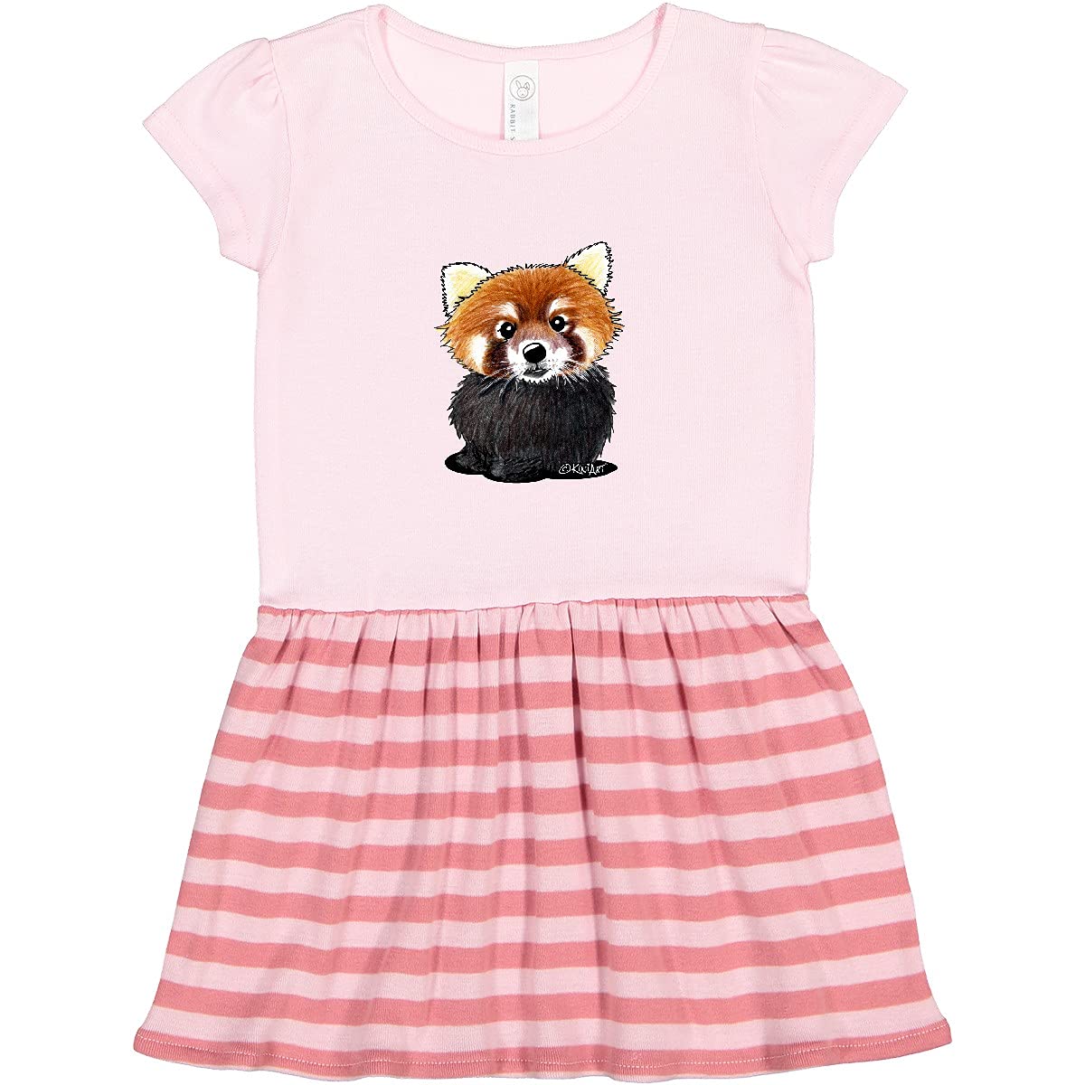 Inktastic KiniArt Red Panda Toddler Dress - Cute Animal Print Outfit for Girls | Perfect for Birthday Parties, Playdates & Casual Wear