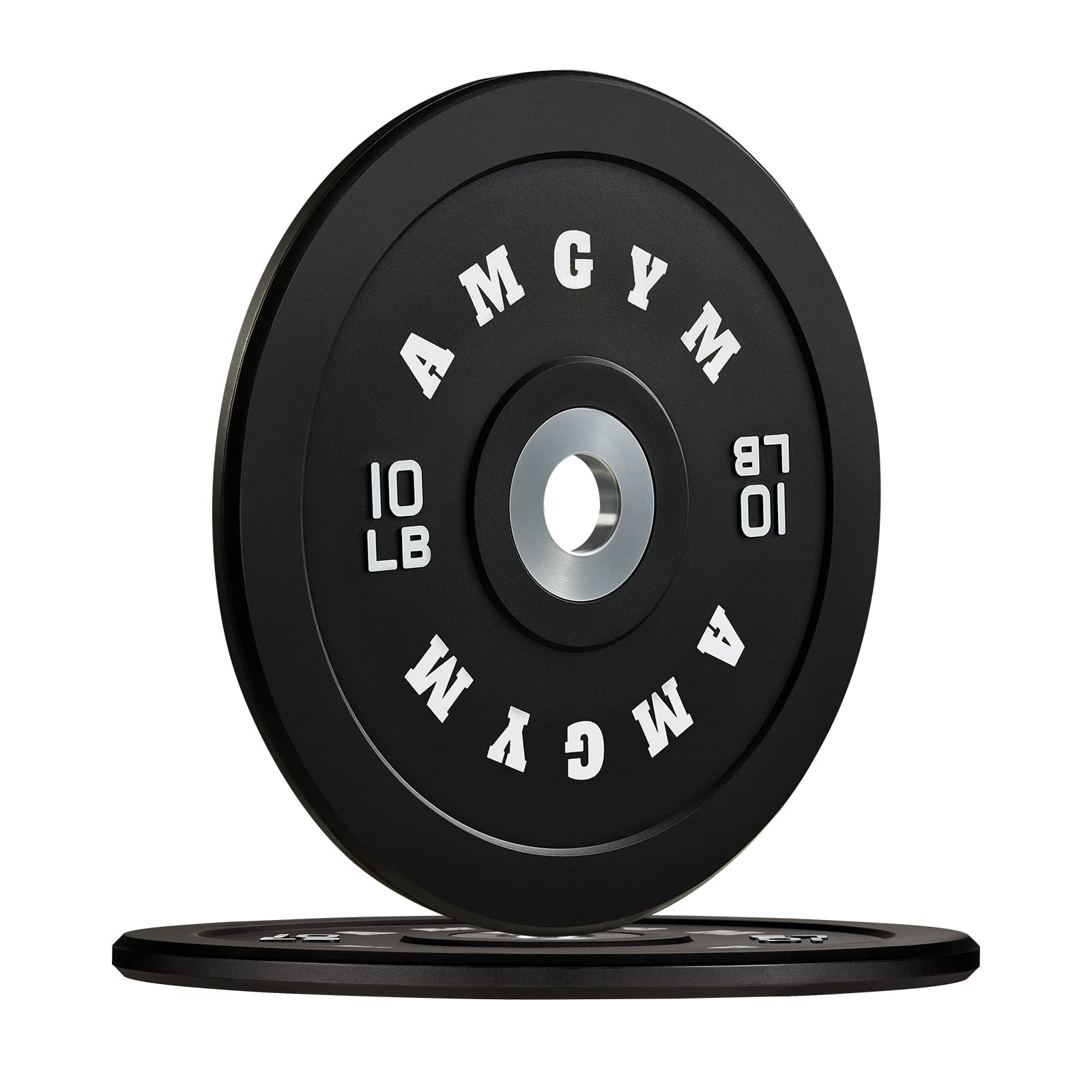 Olympic Bumper Plates 10 LB Pair - 2-inch Thick Color Coded Weight Plates with Steel Hub - High Density Rubber Gym Weights for CrossFit, Powerlifting & Home Workouts