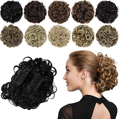 Classic Curly Chignon Hairpiece Bun - Elegant Synthetic Hair Bun for Women | Perfect for Weddings, Prom, Cosplay & Everyday Hairstyles