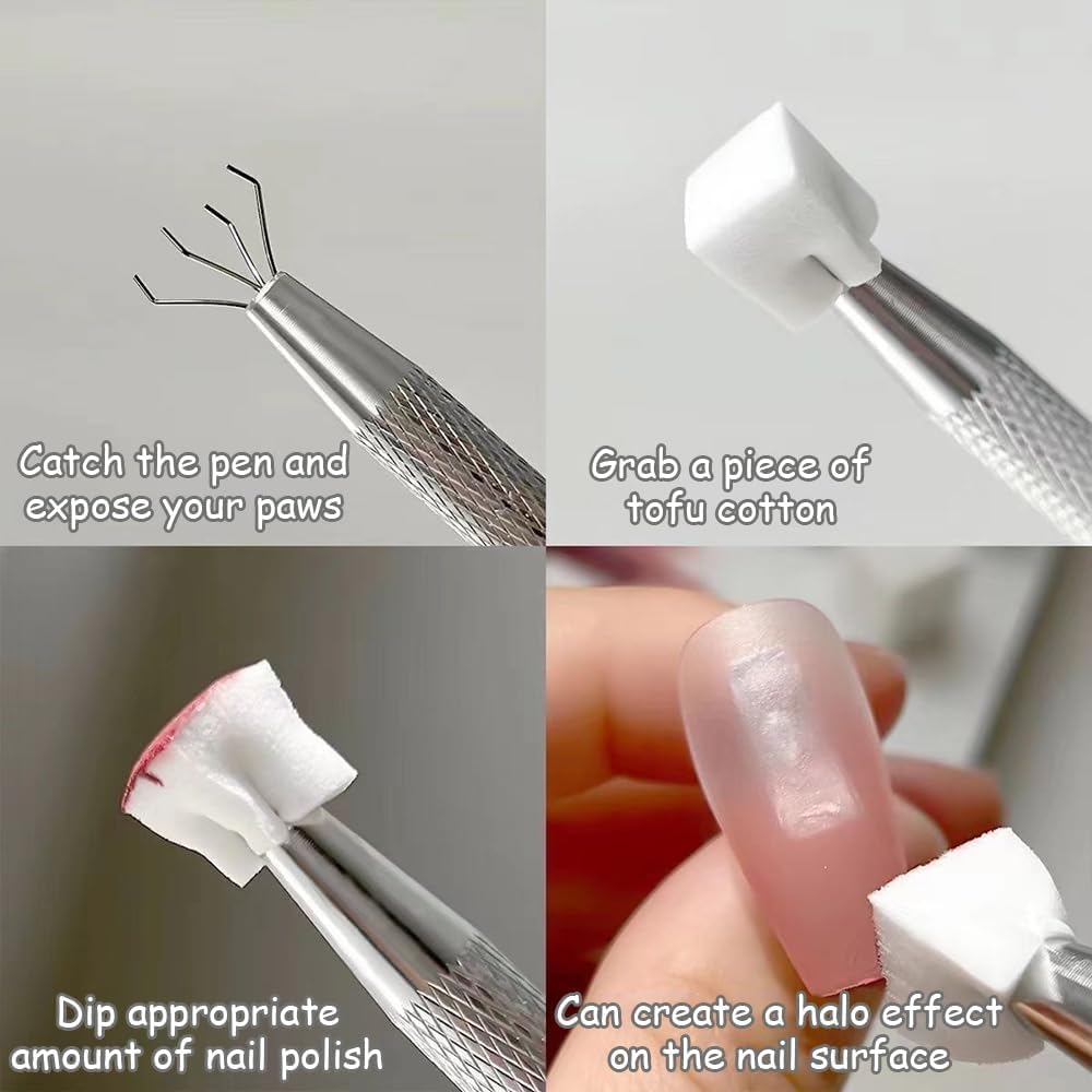 Bolt Bee Nail Sponge Set - 1 Metal Grabber & 50 Mini Replaceable Sponge Blocks for Ombre Nail Art, Nail Stamping, DIY Manicure | Professional Nail Art Tools for Salon & Home Use
