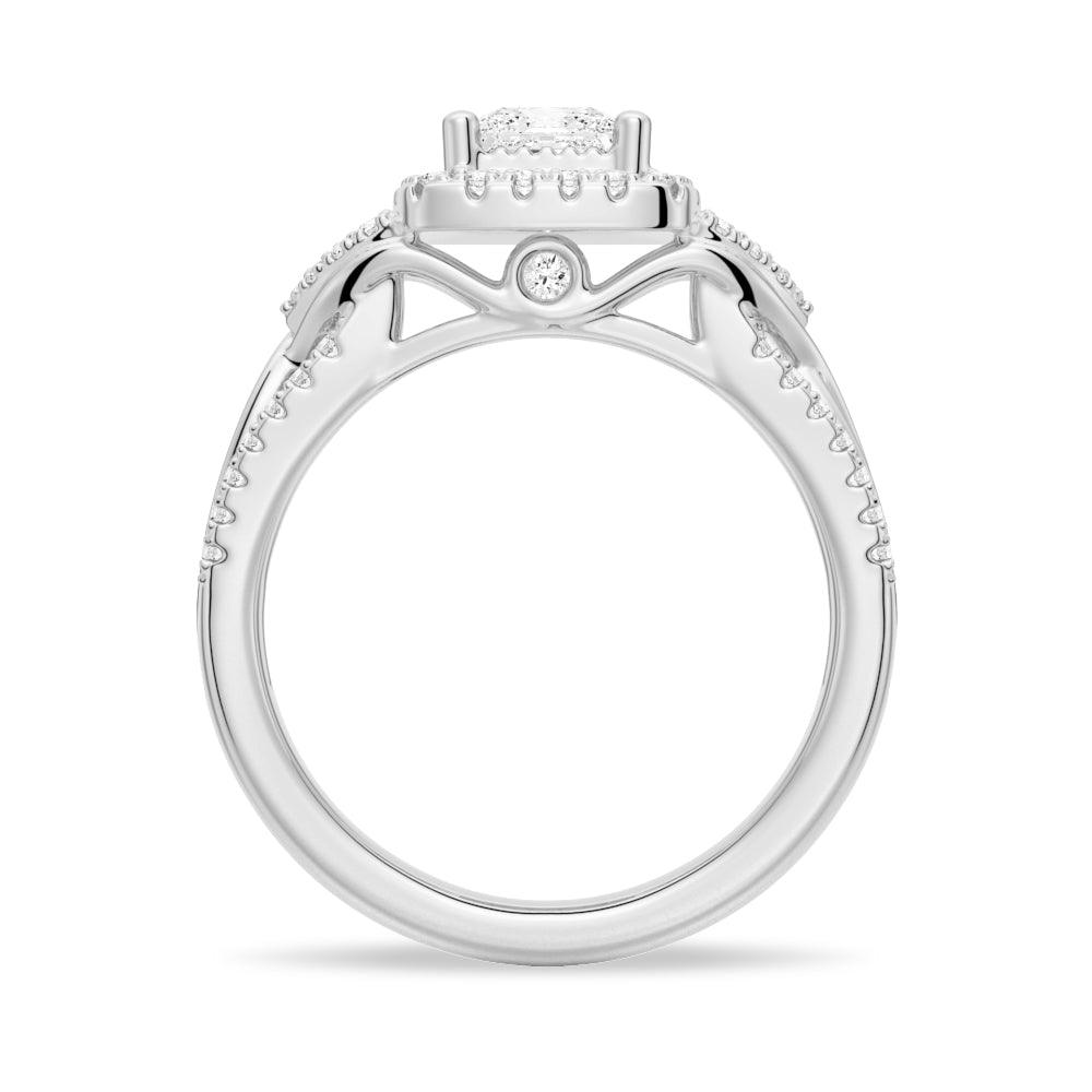 Vintage Princess Cut Moissanite Engagement Ring with Infinity Band - Perfect for Proposals, Anniversaries & Romantic Occasions