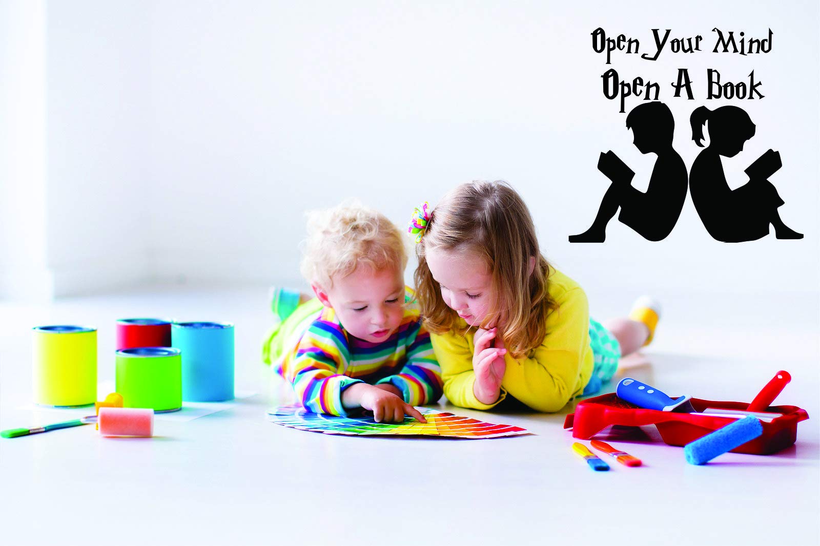 Reading Quotes Wall Sticker - Inspirational Vinyl Wall Decal for Kids Room, Nursery, Daycare & Kindergarten (20x20 inch) - Fun Educational Decor to Encourage Learning & Imagination in Children's Bedrooms