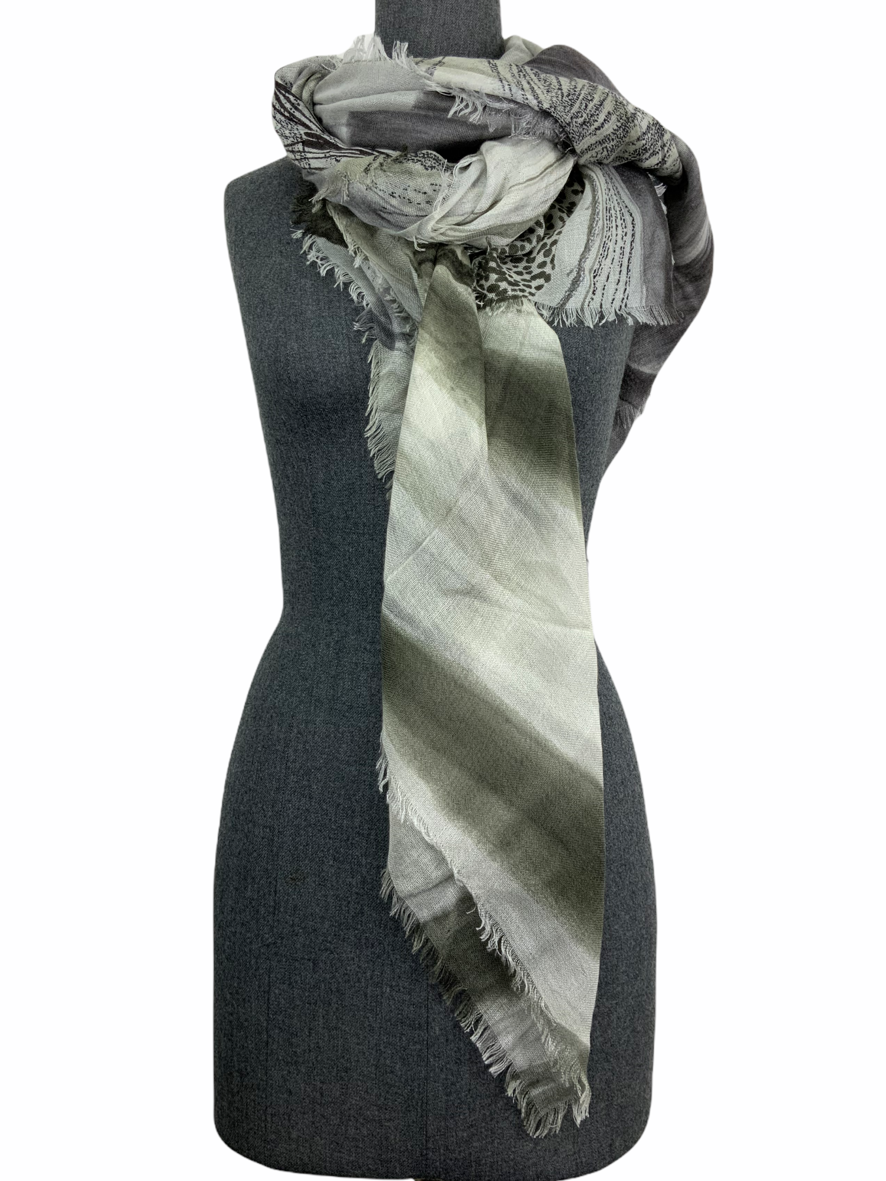 Loro Piana Floral Print Cashmere Shawl Scarf - 100% Pure Cashmere Wrap, Luxury Women's Fashion Accessory for Evening Parties, Weddings & Special Occasions